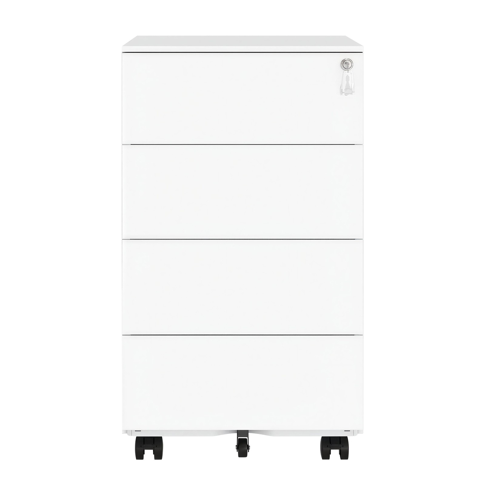 WINDLOWE 4 Drawer Lockable Mobile Filling Cabinet - White - Indigo Home