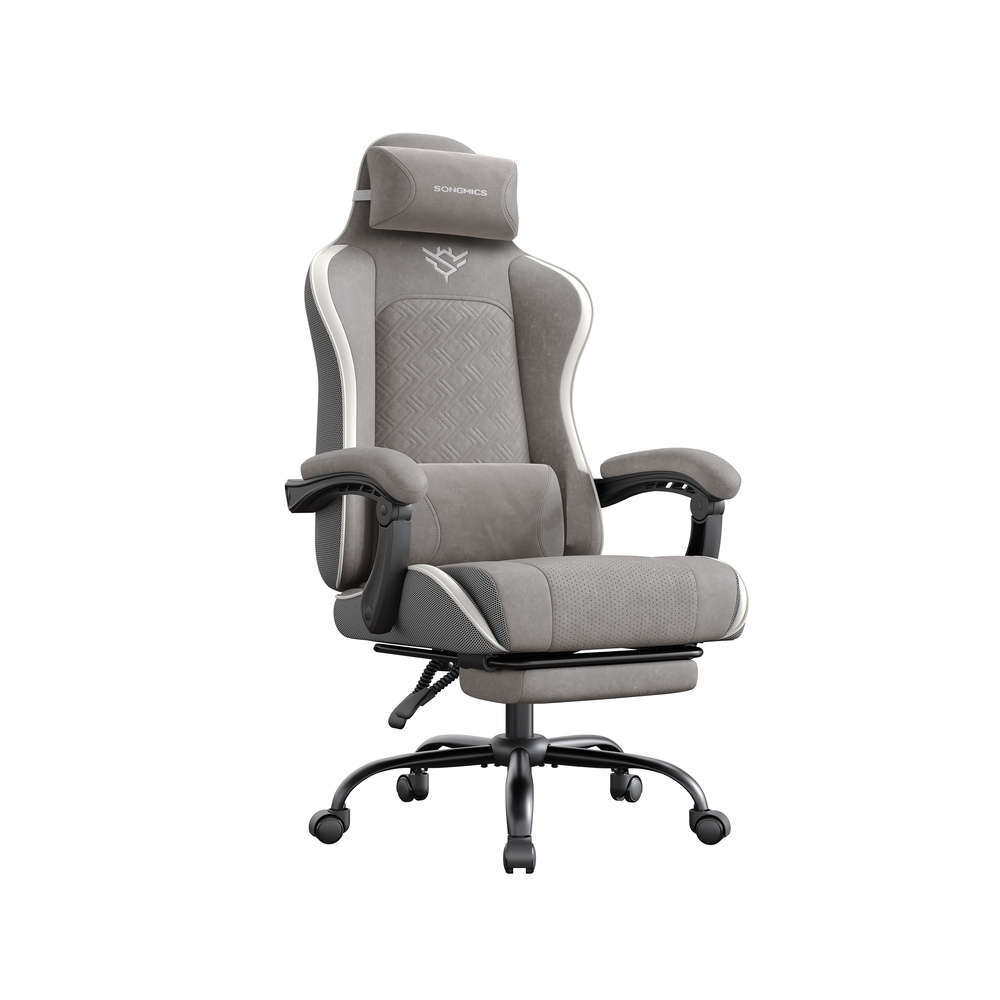 PAPIXO Ergonomic Office Chair with Footrest - Dove Grey - Indigo Home