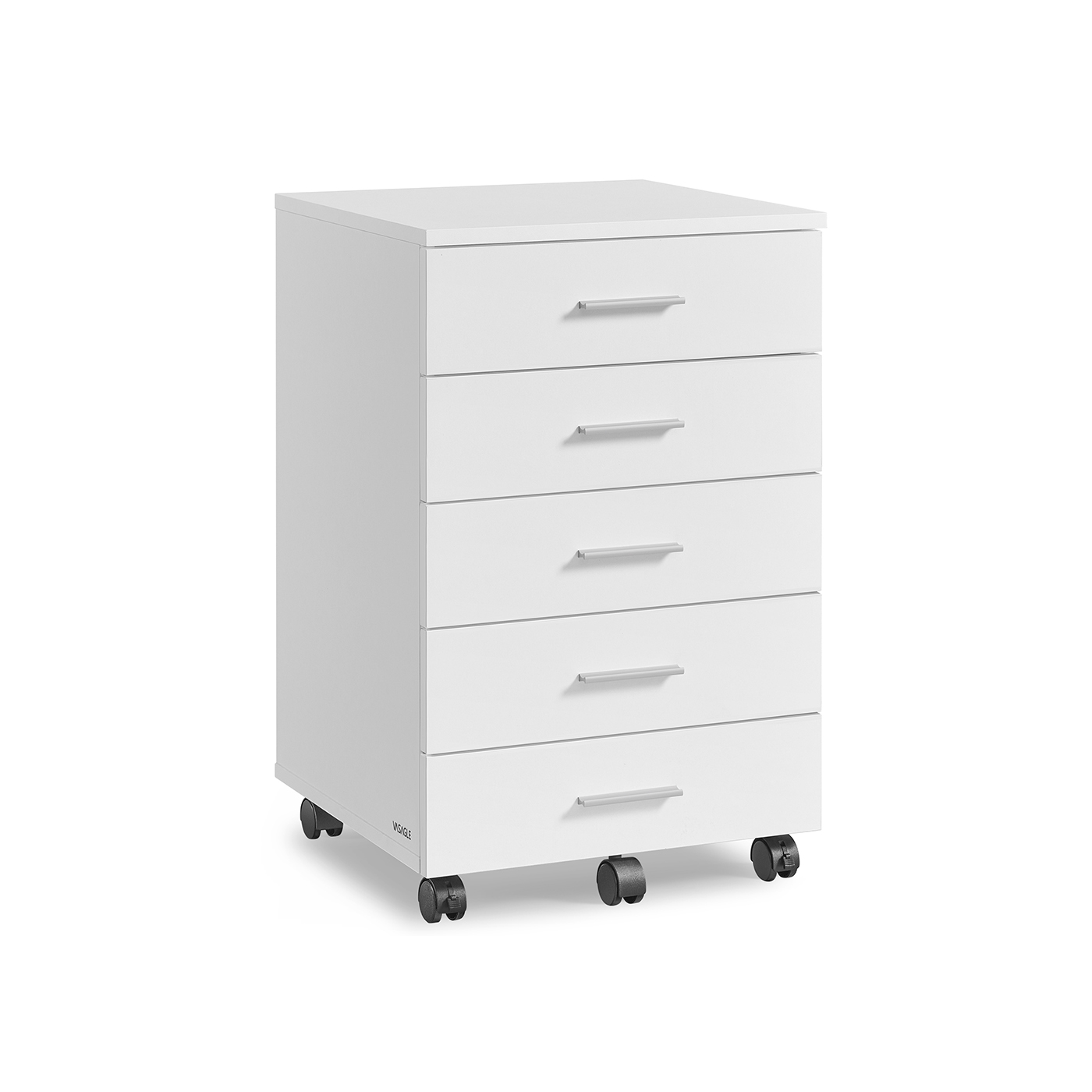 File Cabinet - ZARTA Rolling with Drawers and Wheels - White - Indigo Home