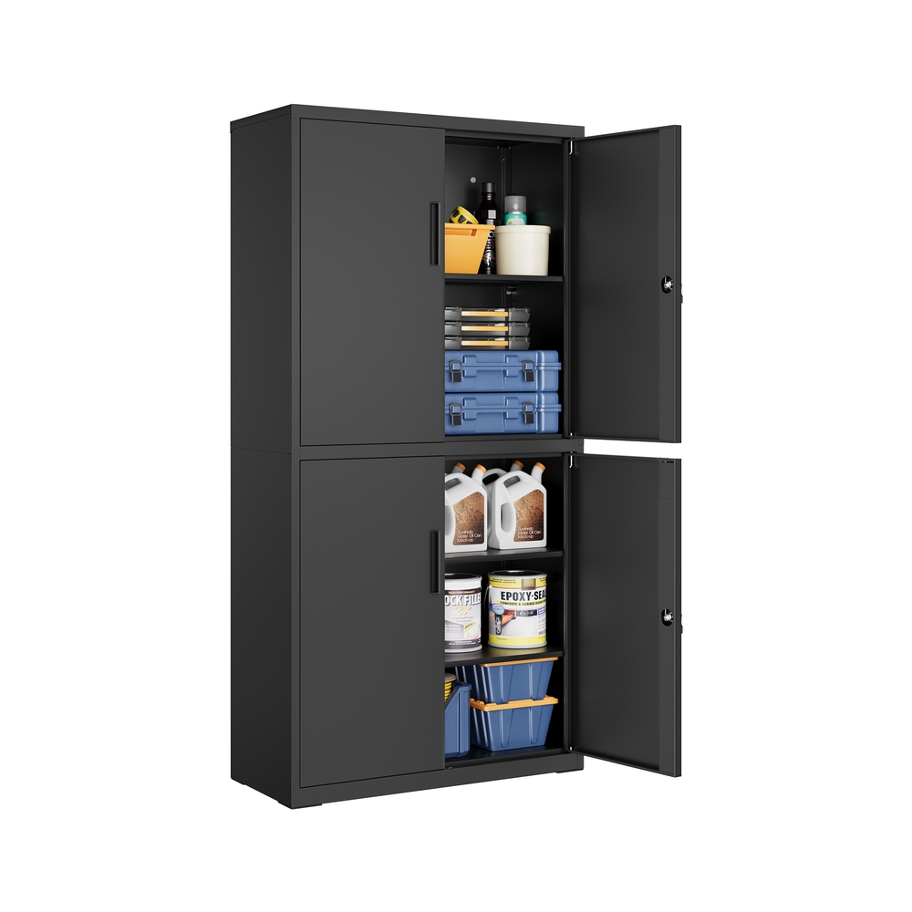 PAVEPA Multipurpose Garage Storage Cabinet - Matte Black - Indigo Home