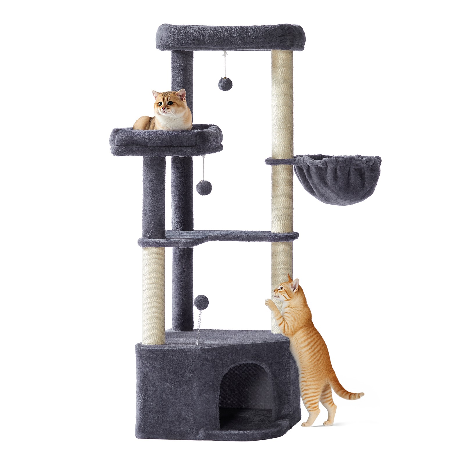 PEMYTY Cat Tree with Condo - Dark Grey - Indigo Home
