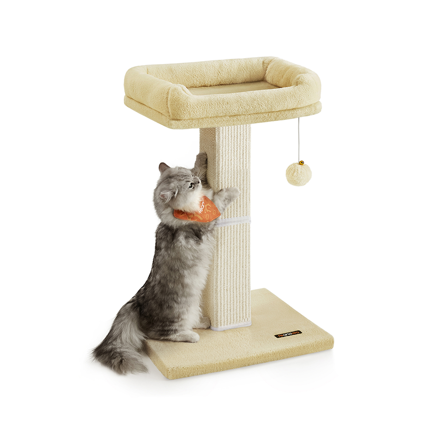 Cat Scratching Post - ZARNZA Woven Sisal Tall Scratching Post - Beige - Indigo Home