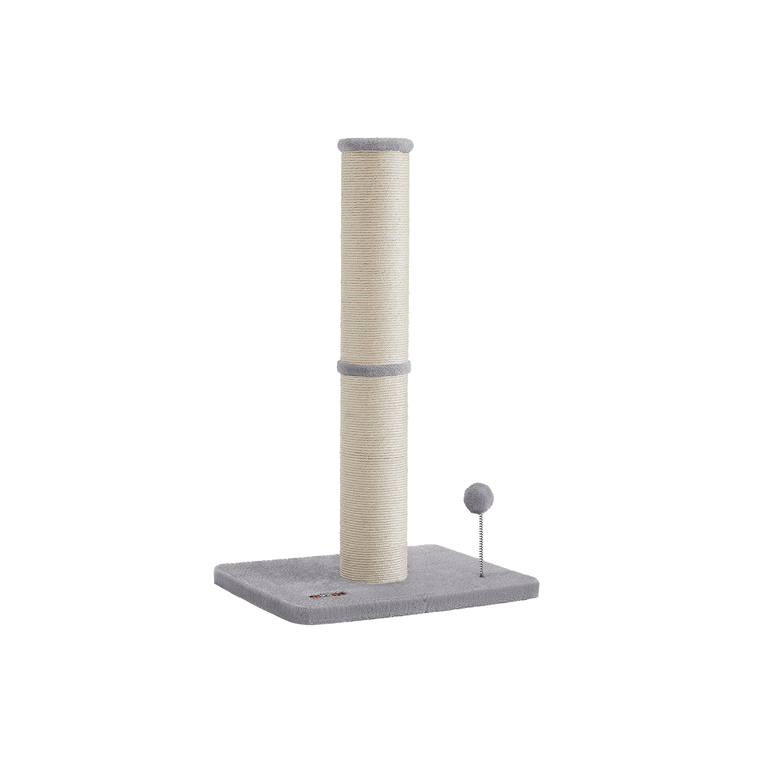 Cat Scratching Post - ZARNZA Tall with Spring Pompom - Dove Grey - Indigo Home