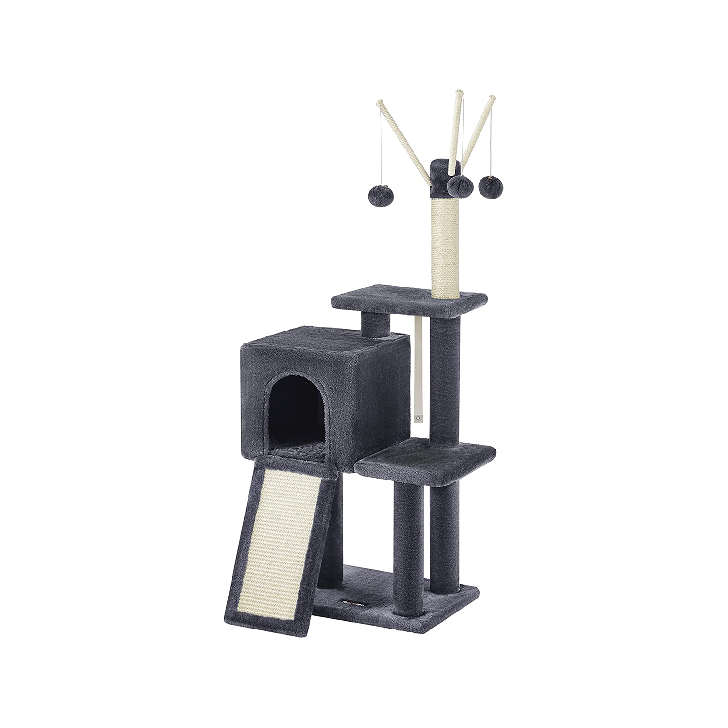 Cat Tree - FINRIA Scratching Post with Integrated Perches - Dove Grey - Indigo Home