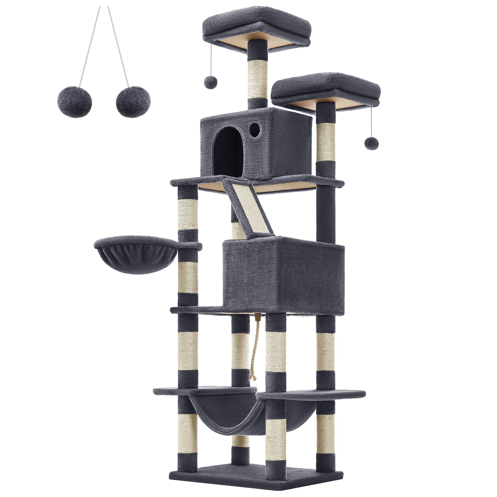 206cm Large Cat Tower with 13 Scratching Posts - Indigo Home
