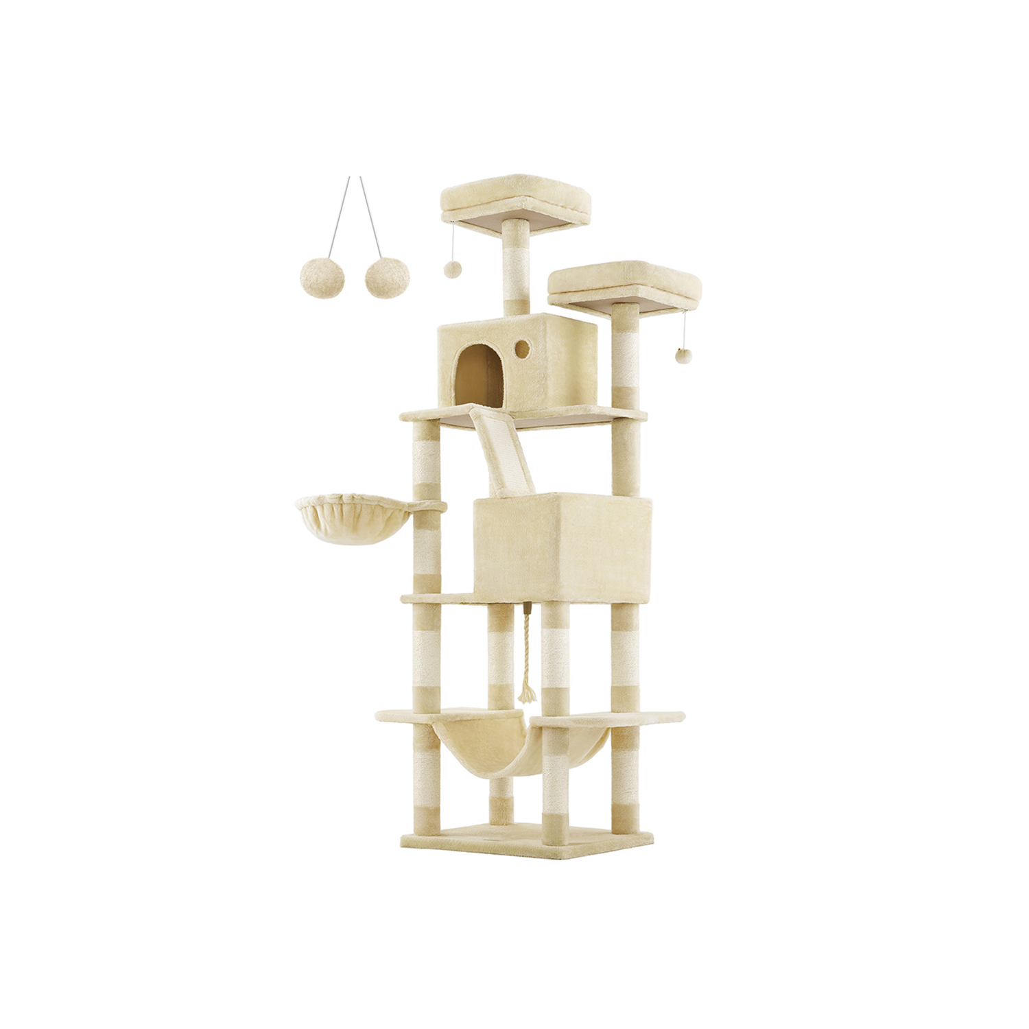 206 cm Large Cat Tree with 13 Scratching Posts - Indigo Home