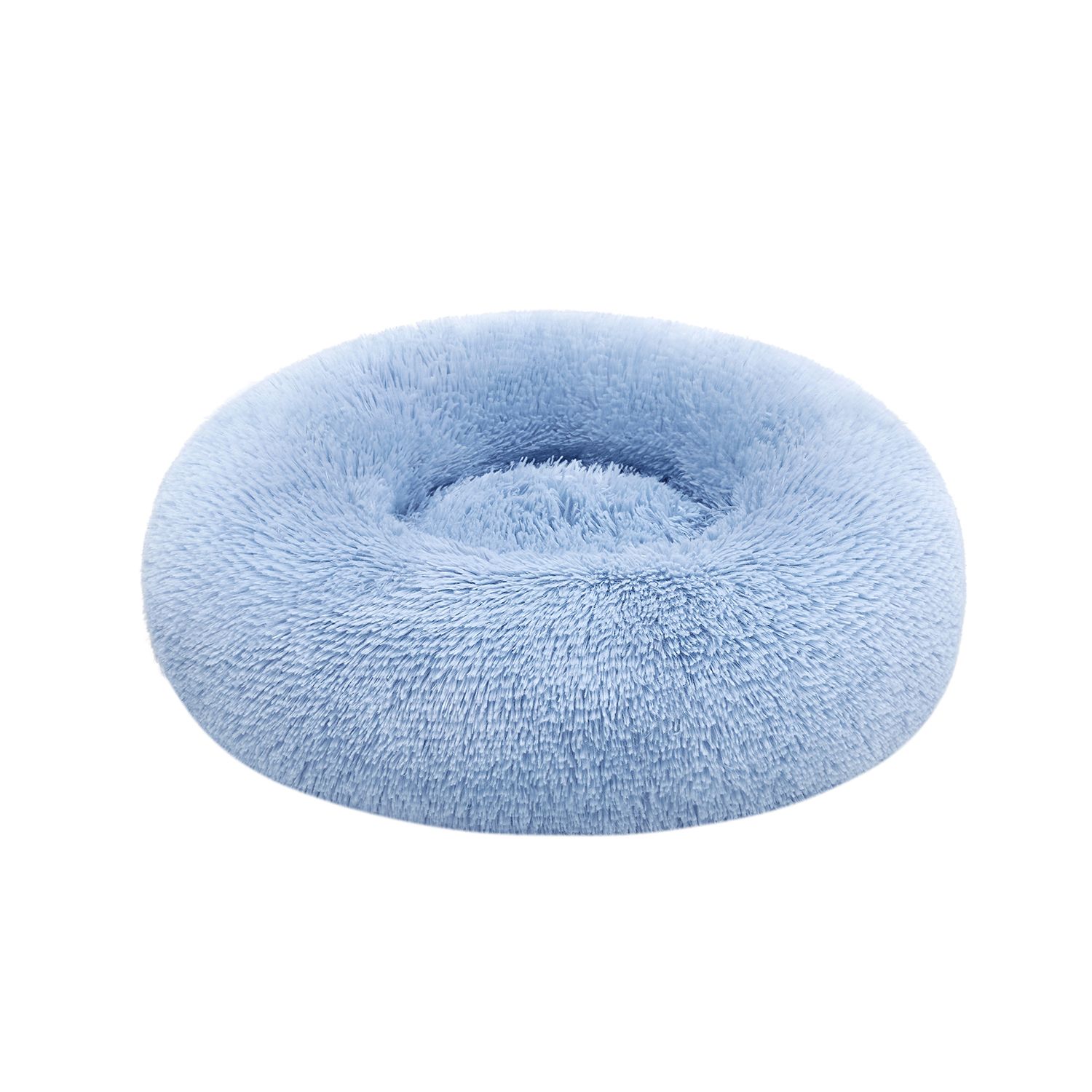 Dog Bed - GRAVAS Fluffy Calming 60 cm Dia - Pale Blue - Indigo Home