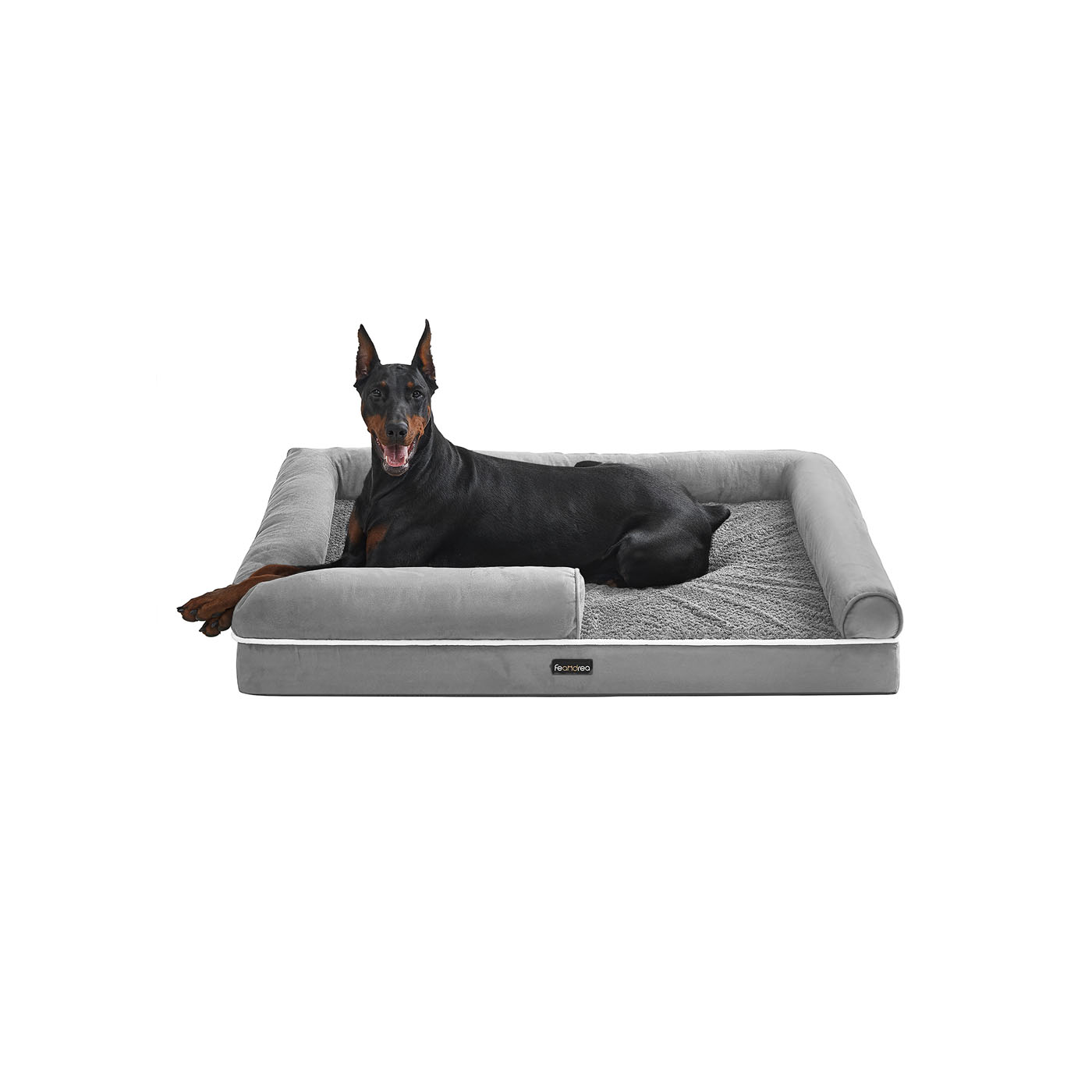 Dog Bed - GRAVAS Orthopedic Memory Foam Dog Bed with Removable Cover - Light Grey - Indigo Home