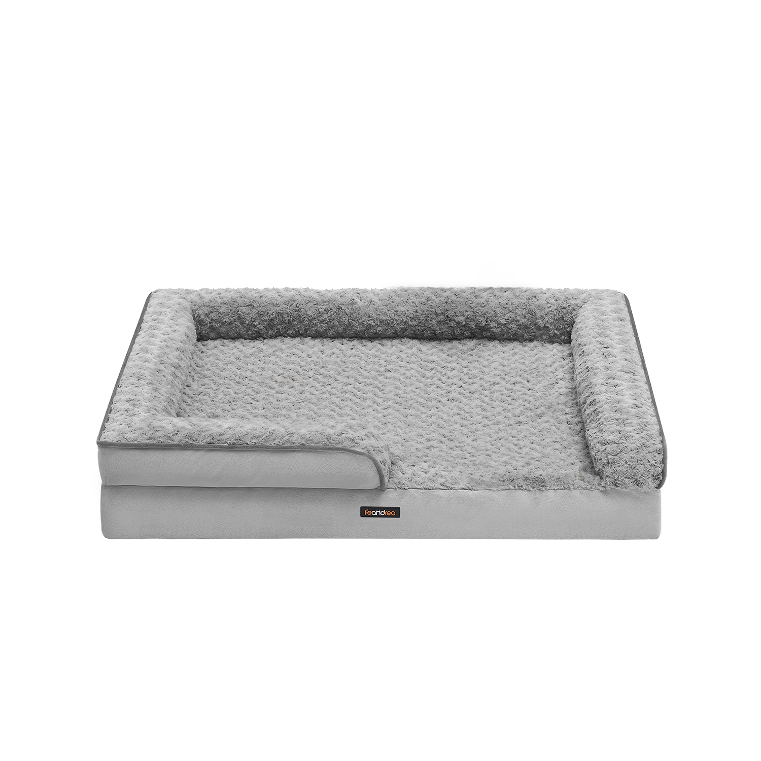 Dog Bed - MONRA Memory Foam with Side - Dove Grey - Indigo Home