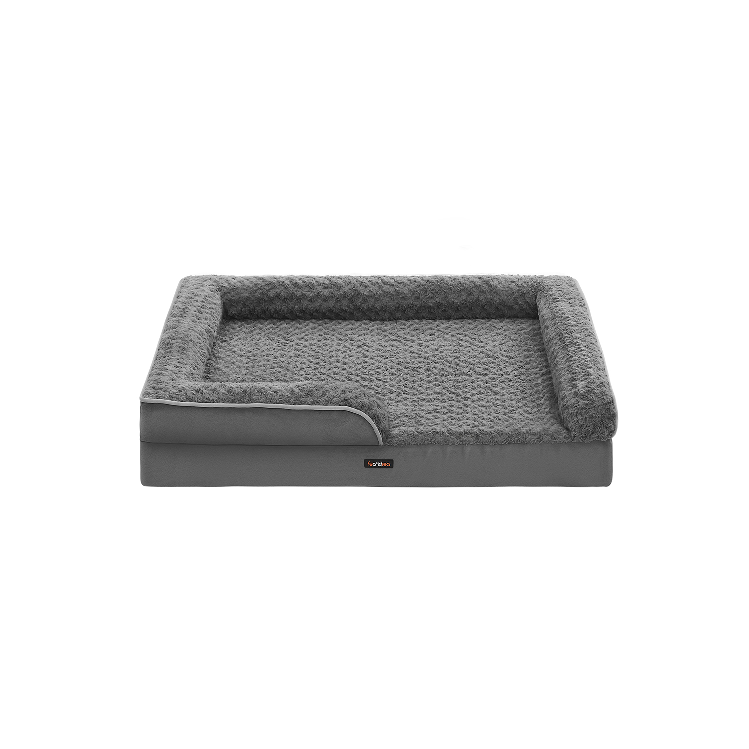 Dog Bed - MONRA Memory Foam with Side - Slate Grey - Indigo Home