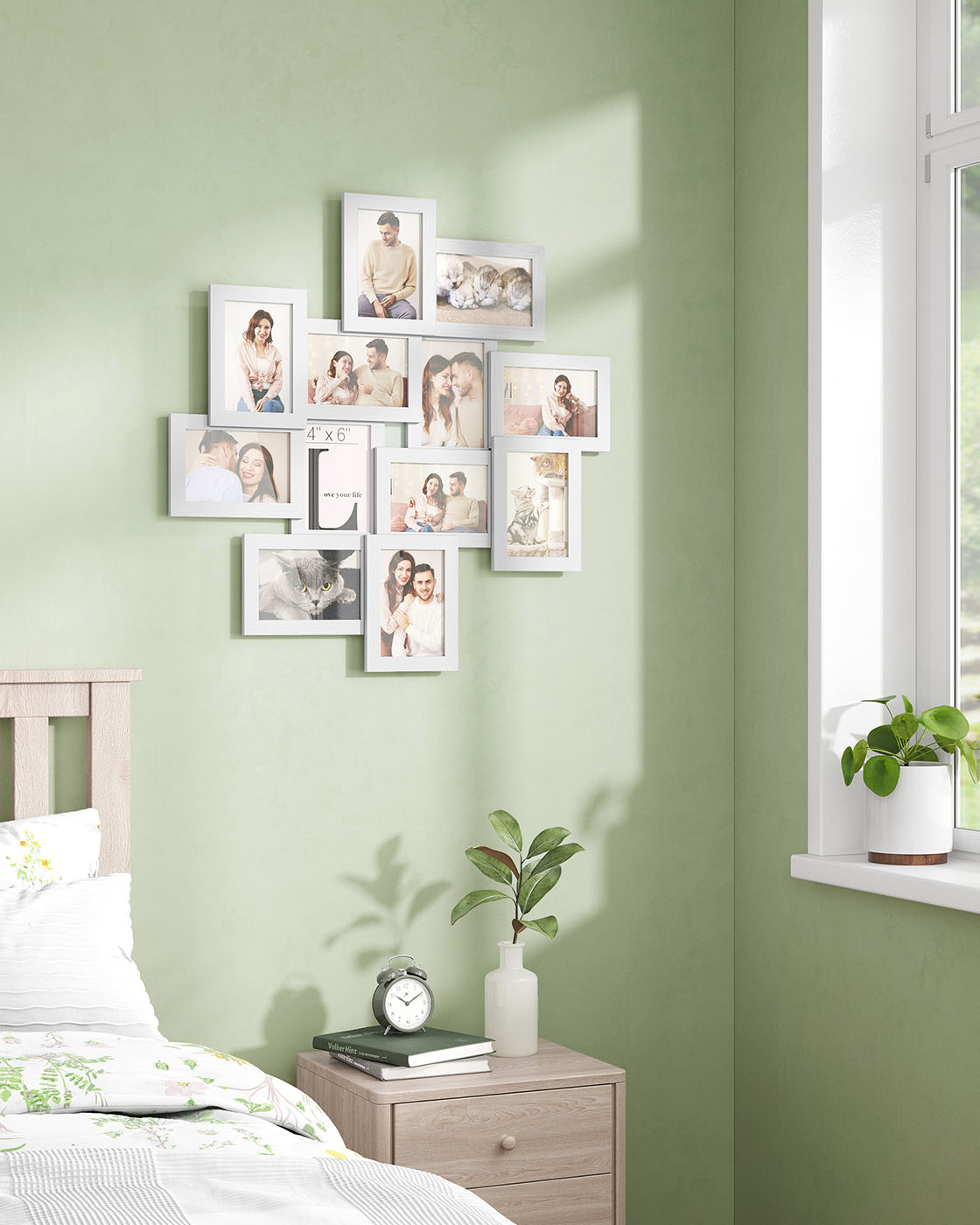 Picture Frame - ZARNIA Collage 12-Opening 4x6 Glass Front - White - Indigo Home