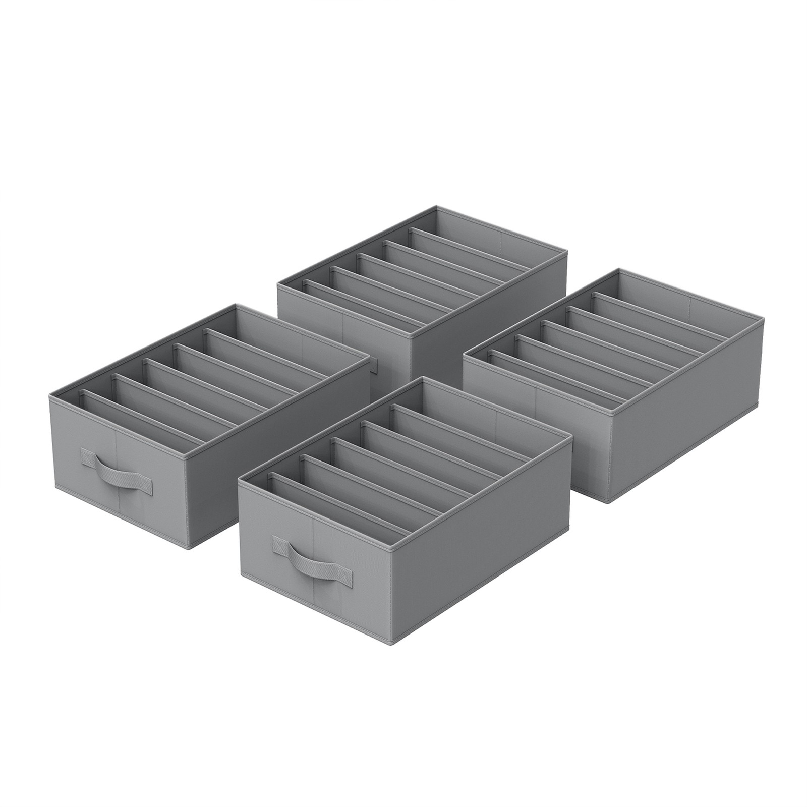 SHBORO Set of 4 Wardrobe Drawer Organisers - Grey - Indigo Home