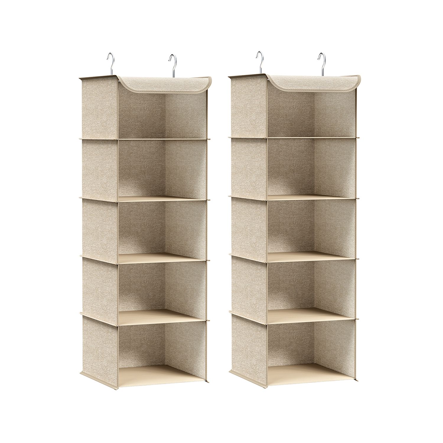 Hanging Wardrobe Organiser - VIVTA Hanging Set of 2 - Sand Beige - Indigo Home
