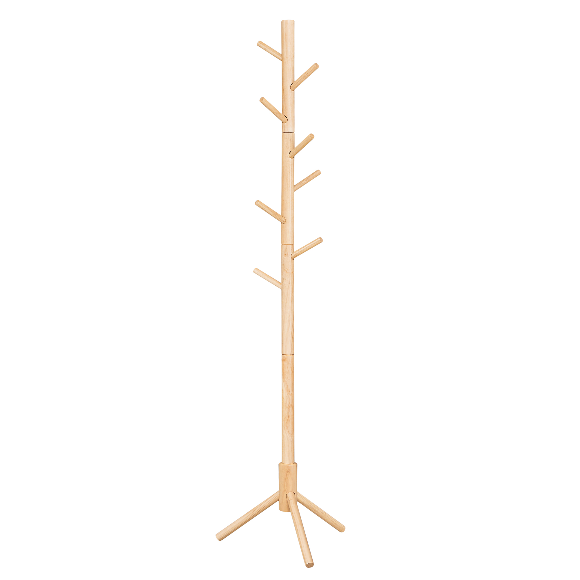 Coat Stand - VIVRAE Wooden Tree-Shaped with 8 Hooks - Natural - Indigo Home