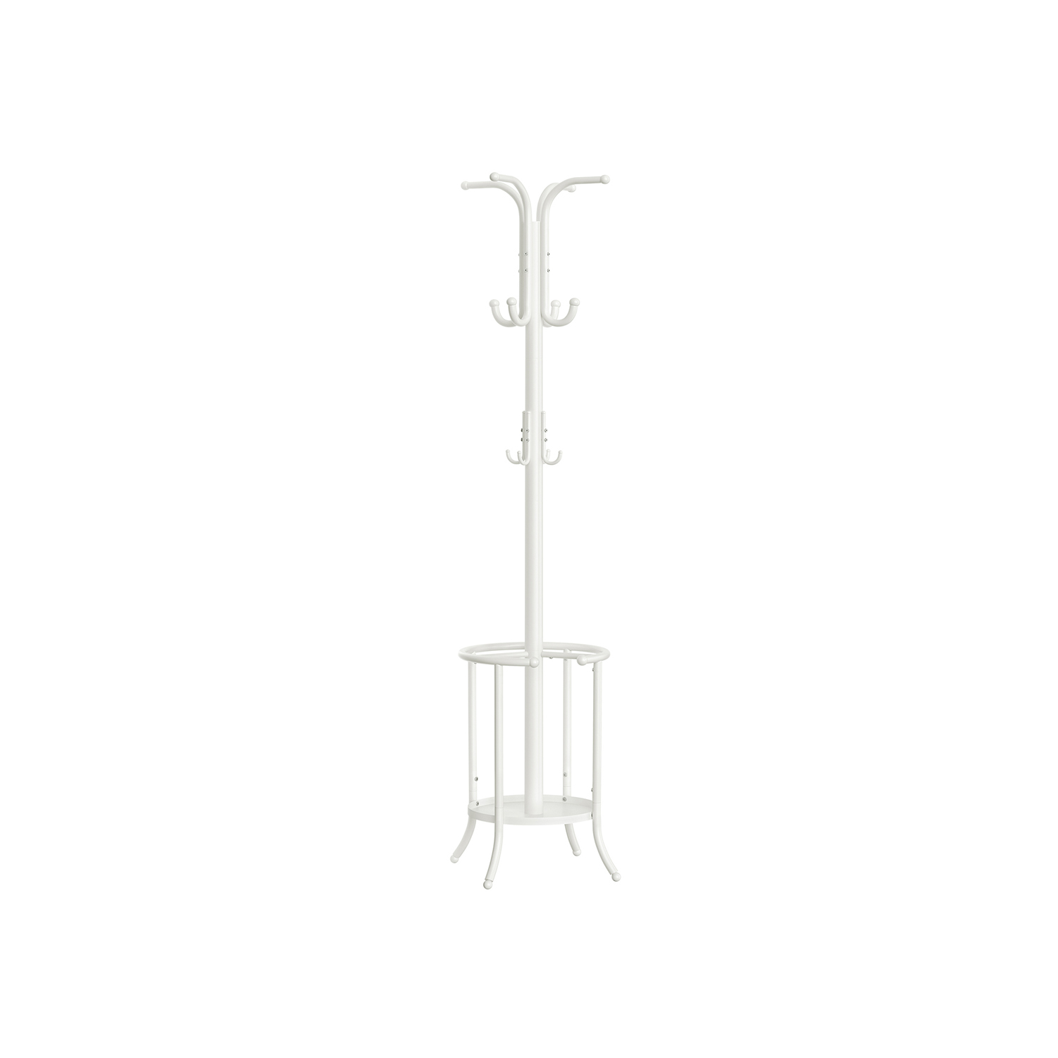 Coat Rack - VIVRAE Freestanding with Umbrella Holder - Pearl White - Indigo Home