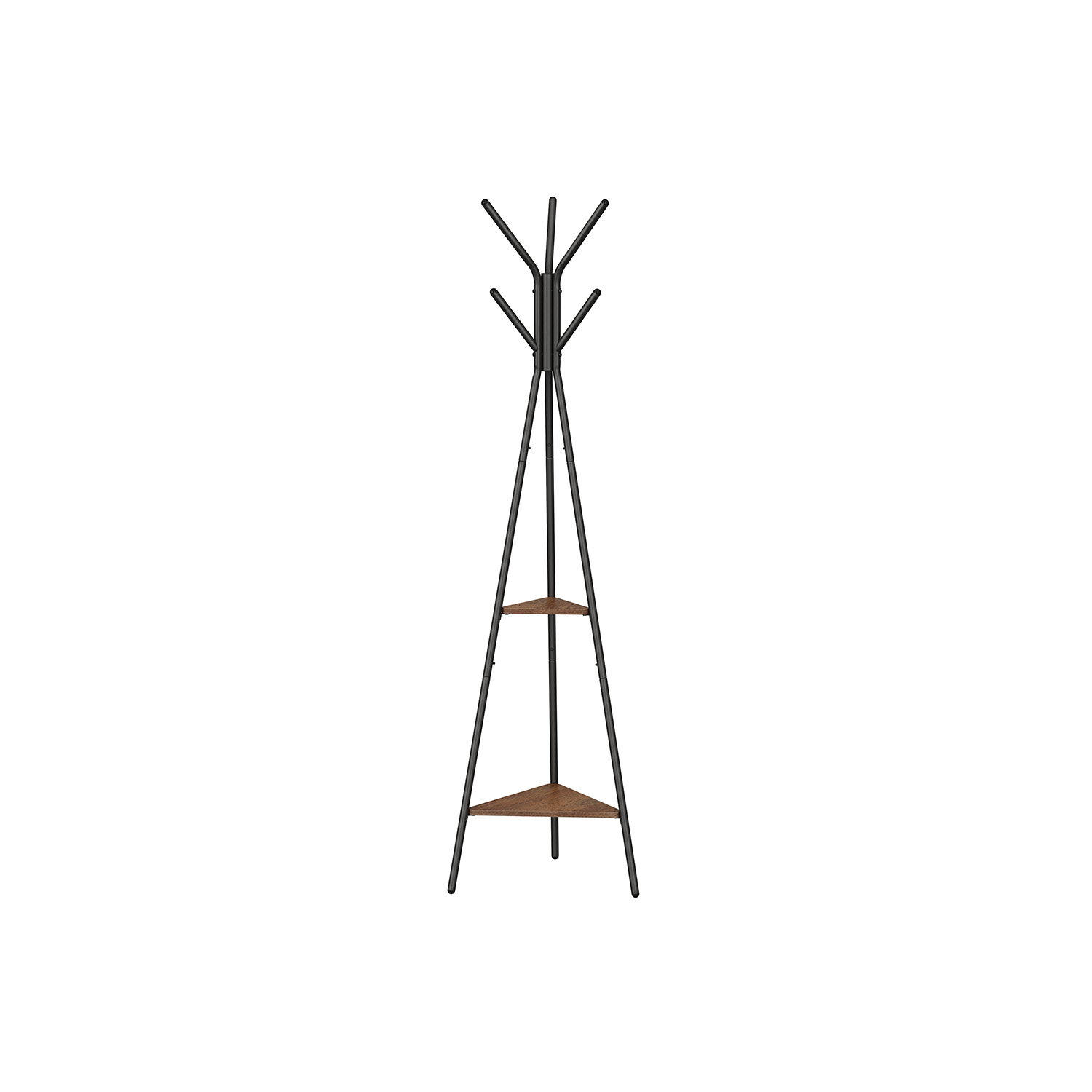 Hall Rack - VIVRAE Stand with 2 Shelves Hazelnut Brown Black - Indigo Home