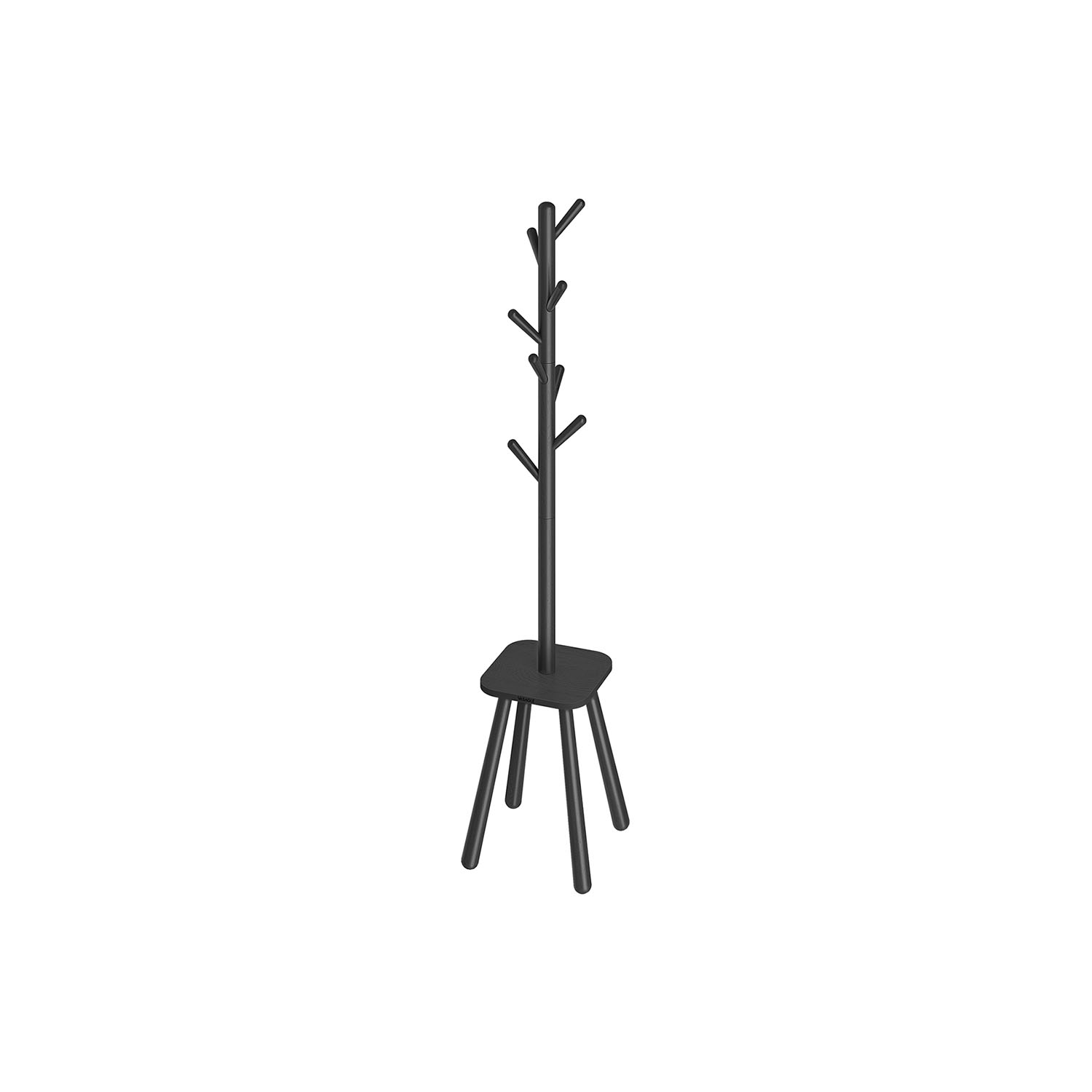 Coat Rack - VIVRAE Hall Tree Stand 170.5 cm Tall - Black - Indigo Home