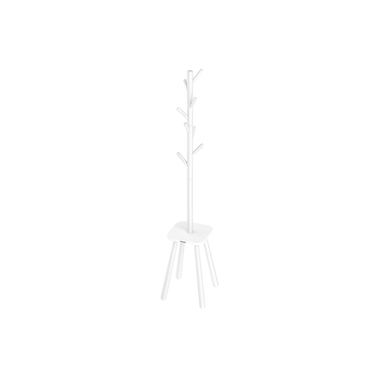 Coat Rack - VIVRAE Hall Tree Stand 170.5 cm Tall - White - Indigo Home