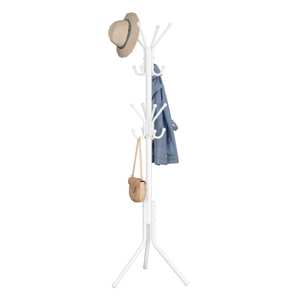 SICUPE Freestanding Metal Coat Rack - Cloud White - Indigo Home