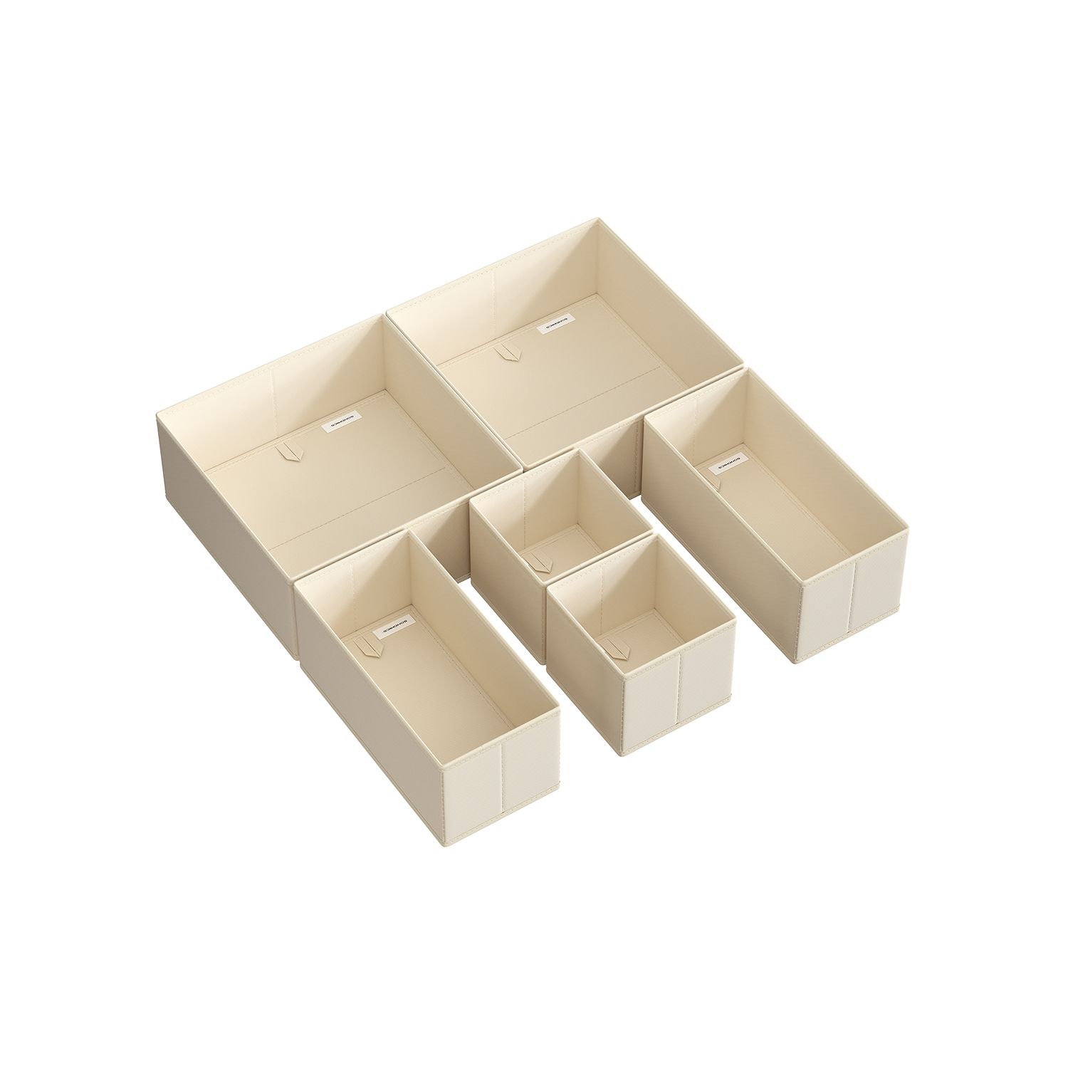 Drawer Organisers - AVOVA Foldable Fabric Set of 6 - Sand Beige - Indigo Home
