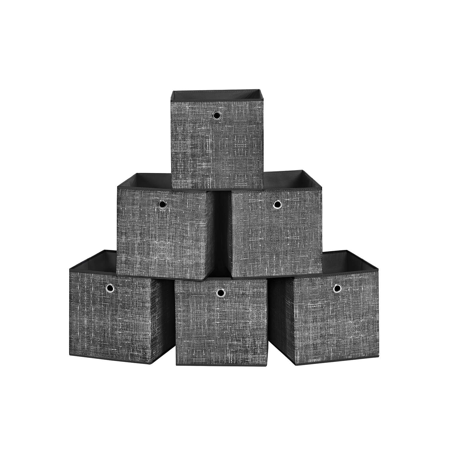 Set of 6 Non-Woven Fabric Box with Handle - Indigo Home