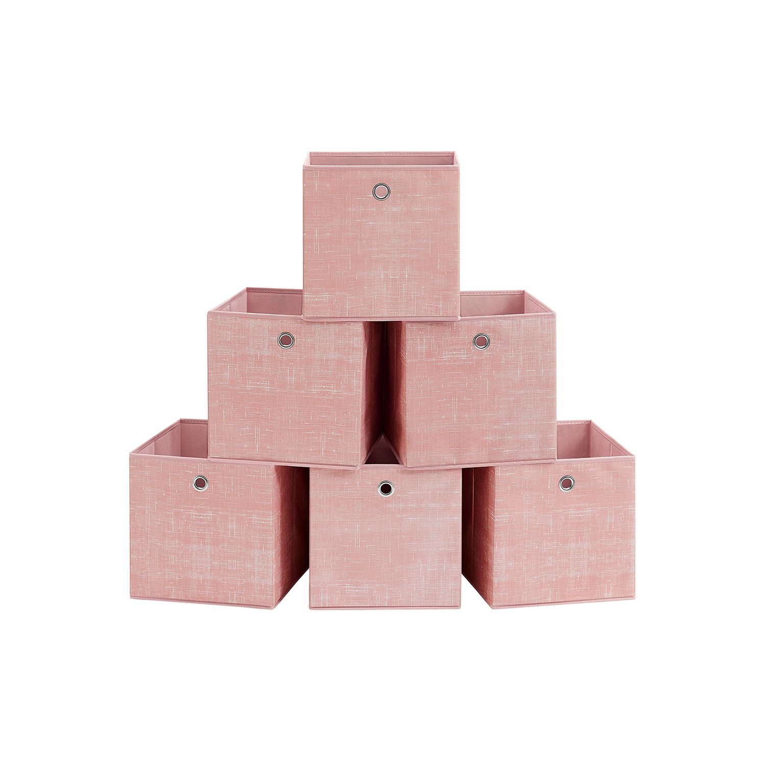 Set of 6 Non-Woven Fabric Box(33 x 33 x 33 cm) with Handle - Indigo Home