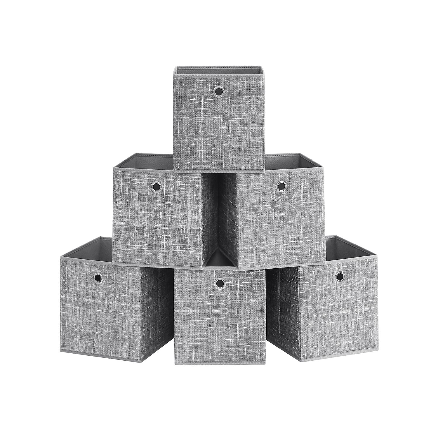 Set of 6 Storage Boxes Heathered Grey - Indigo Home