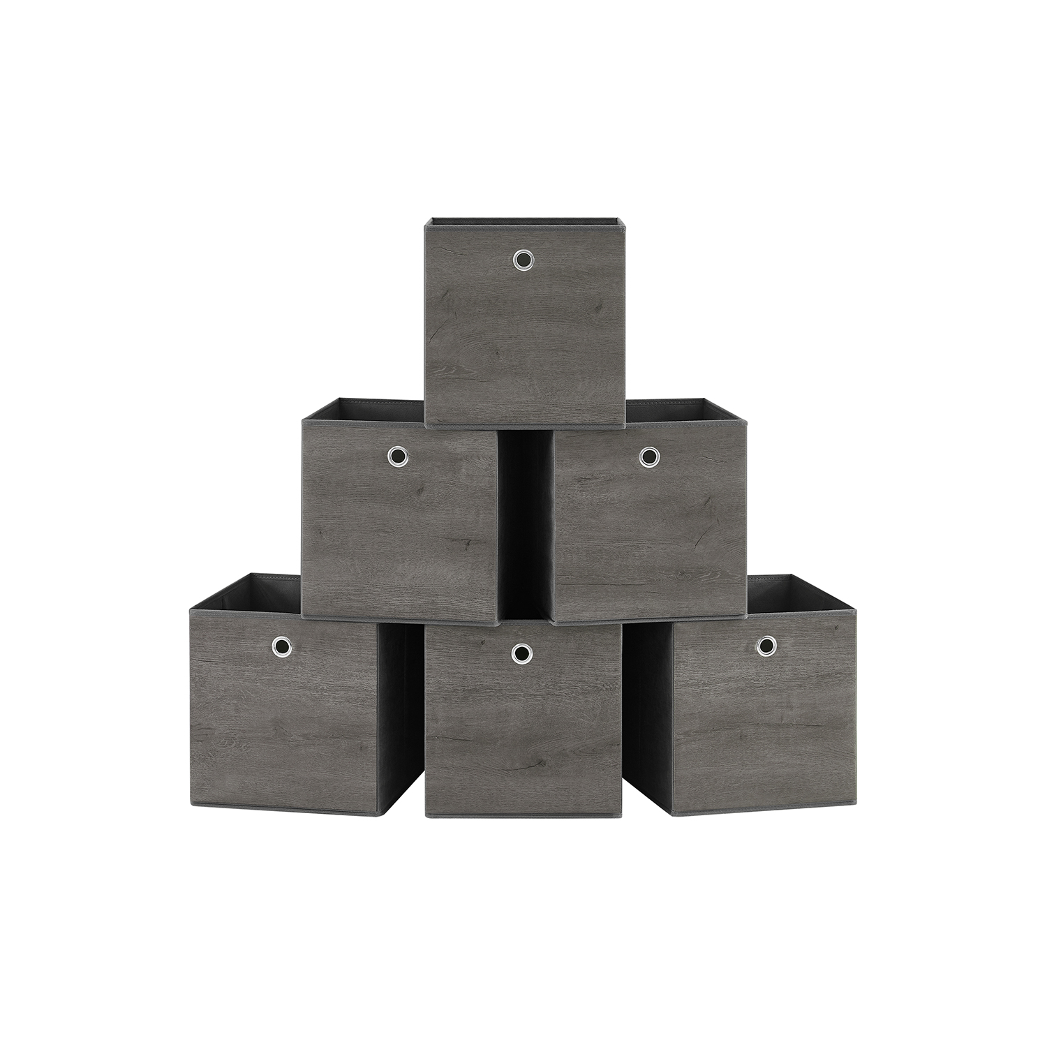 Set of 6 Non-Woven Fabric Box (30 x 30 x 30 cm) with Handle - Indigo Home