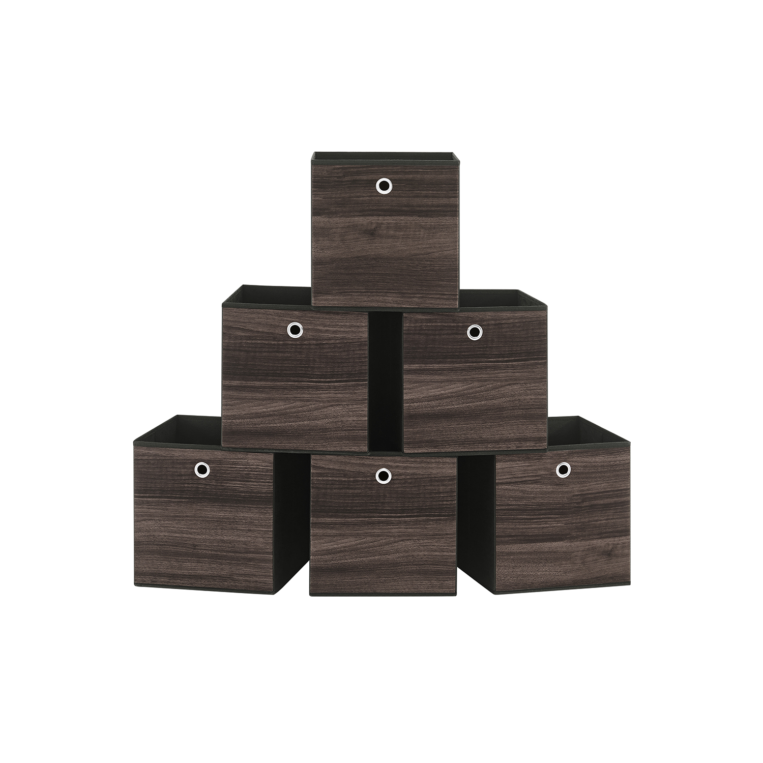 Set of 6 Non-Woven Fabric Box (30 x 30 x 30 cm) with Handle - Indigo Home