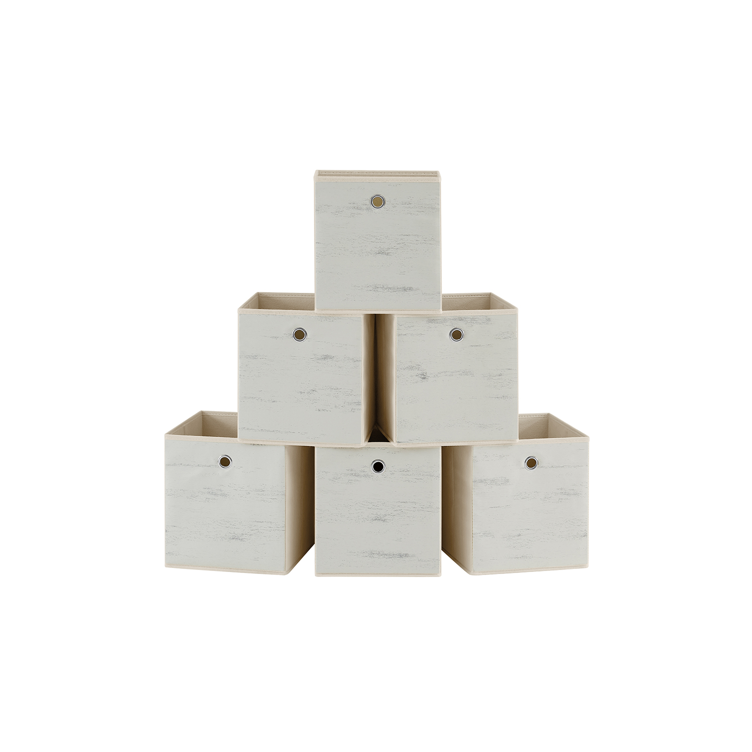 Storage Bins - VERNIA Foldable Storage Box Set of 6 with Handle - Vintage White - Indigo Home