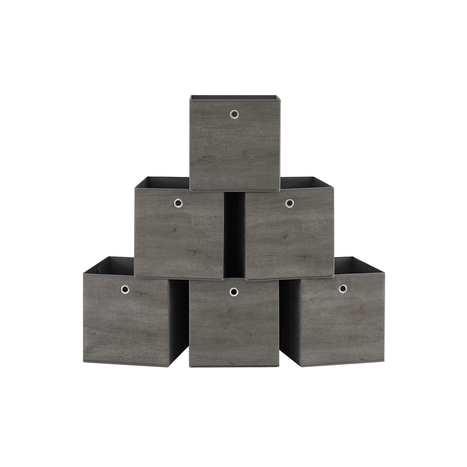 Set of 6 Non-Woven Fabric Box( 33 x 33 x 33 cm) with Handle - Indigo Home