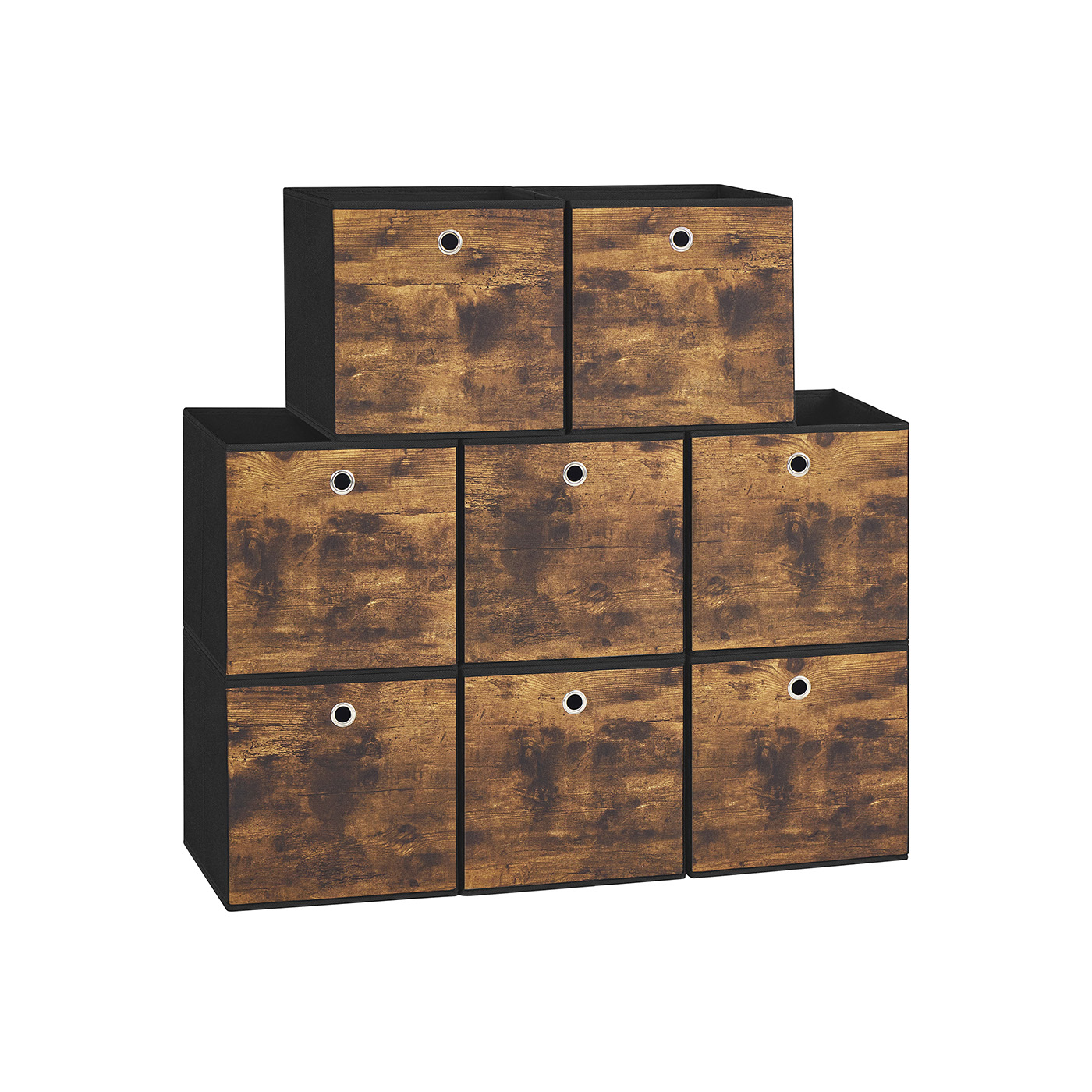 Storage Cubes - VELVA 8 Foldable Fabric Storage Cube - Rustic Brown - Indigo Home