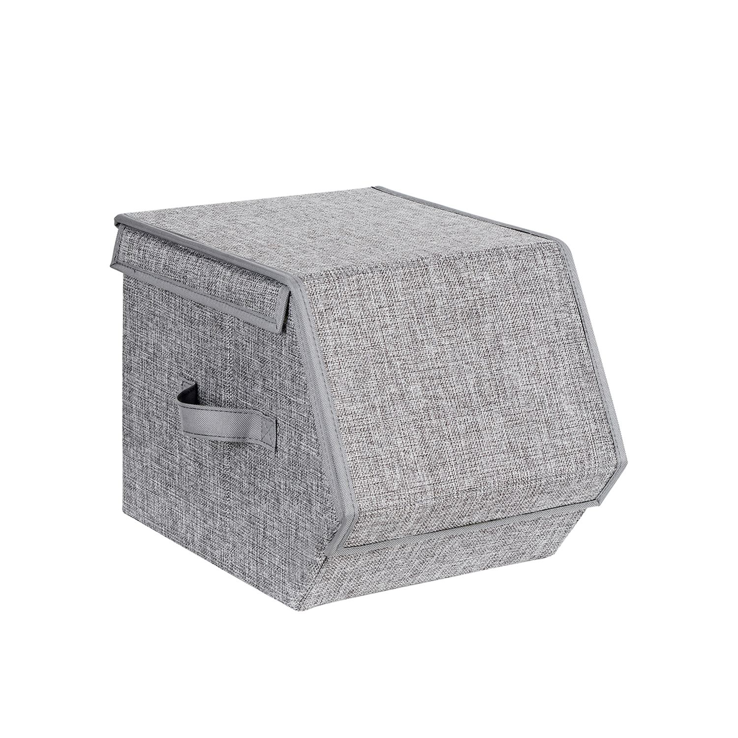 Set of 3 Stackable Storage Boxes with Lid - Indigo Home