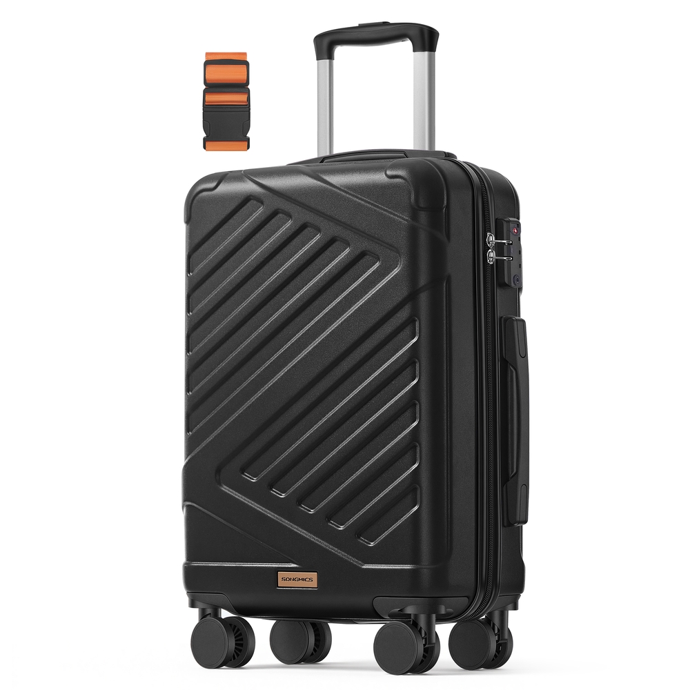 ALROSI Cabin Hard Shell Suitcase 55 cm - Ink Black - Indigo Home
