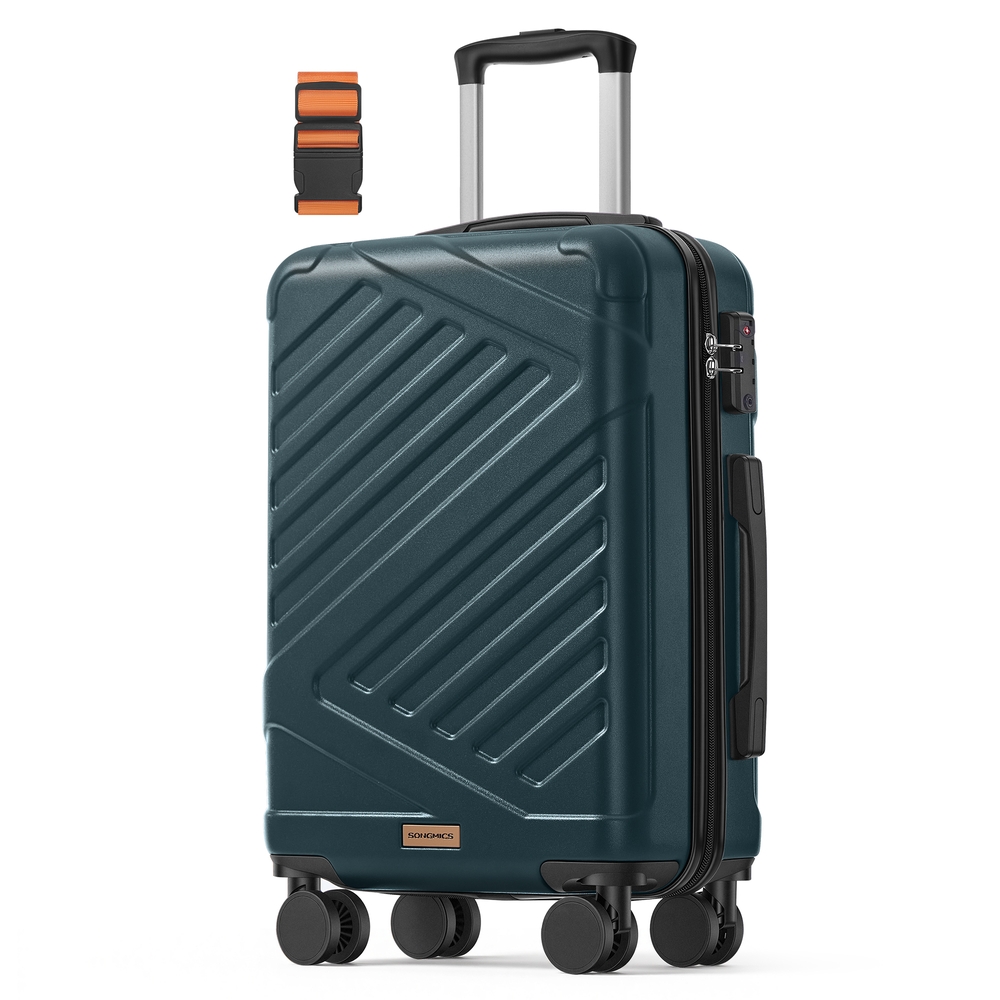 ALROSI Cabin Hard Shell Suitcase 55 cm - Slate Teal - Indigo Home