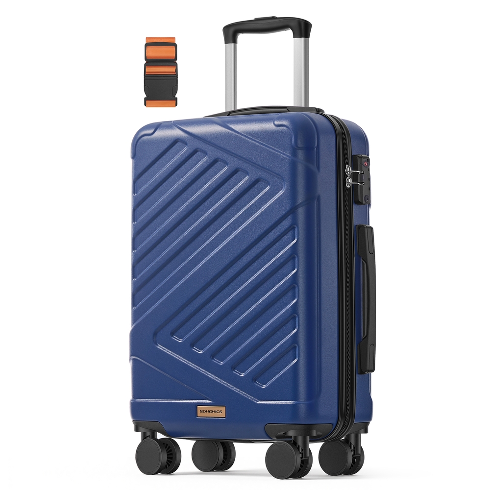 ALROSI Cabin Hard Shell Suitcase 55 cm - Bijou Blue - Indigo Home
