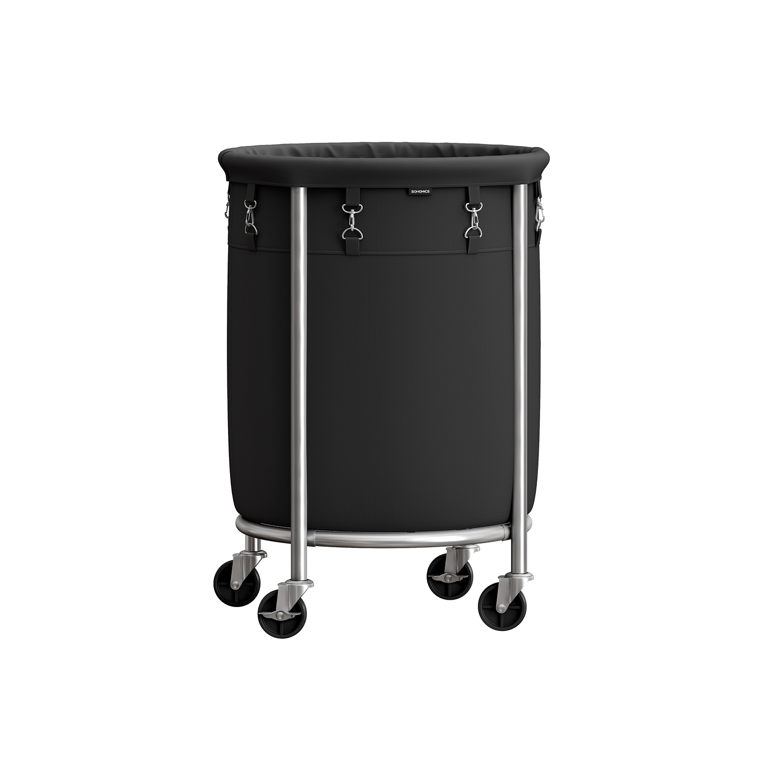 Round Laundry Hamper with Steel Frame and Removable Bag - Indigo Home