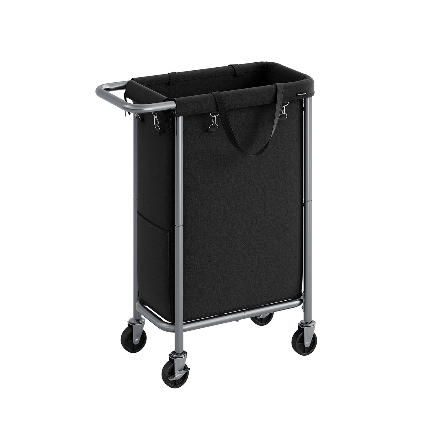 Laundry Basket - FINNOS 90L Wheeled Basket - Black - Indigo Home