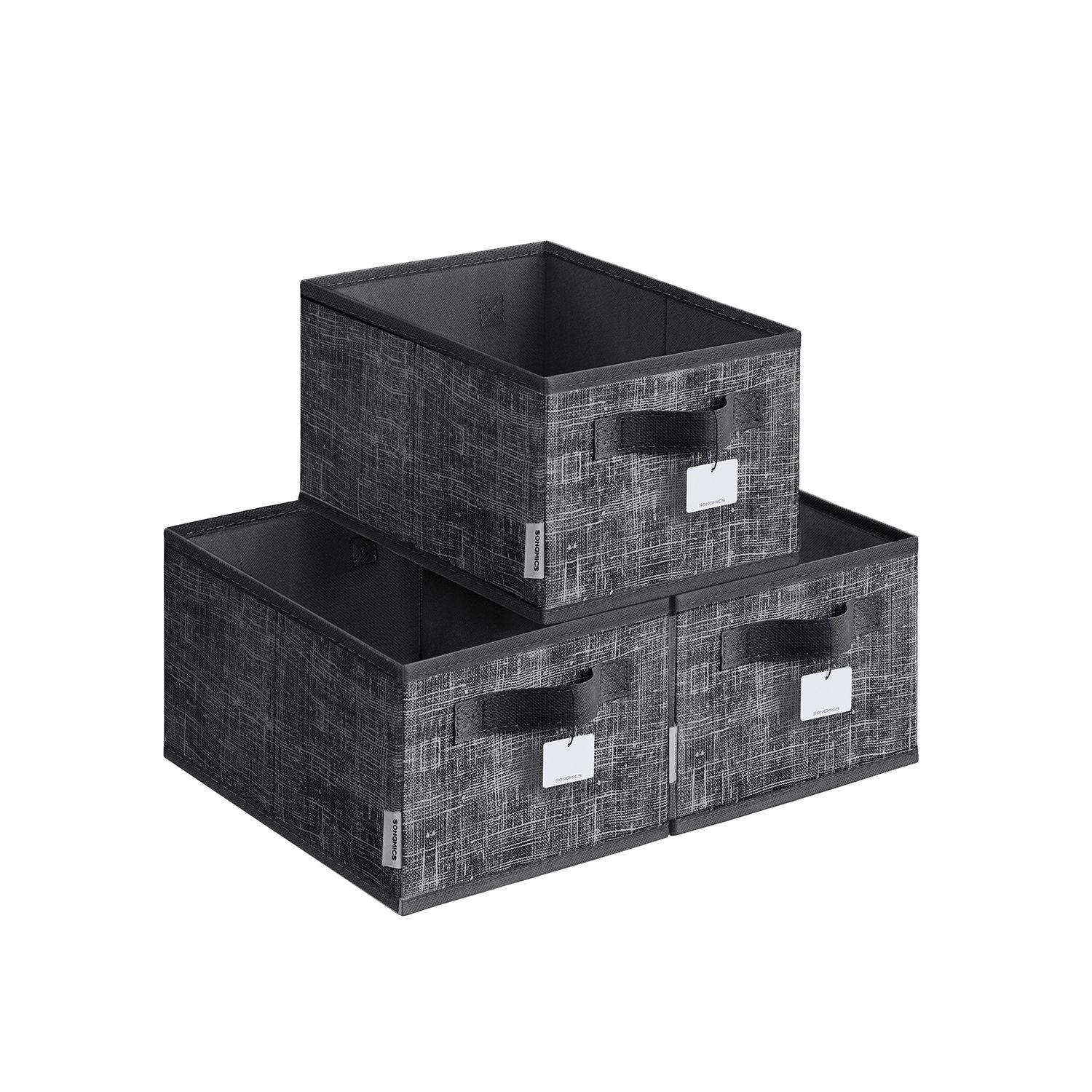 Storage Boxes - MONRO Collapsible Storage Boxes 15cm High - Black - Indigo Home