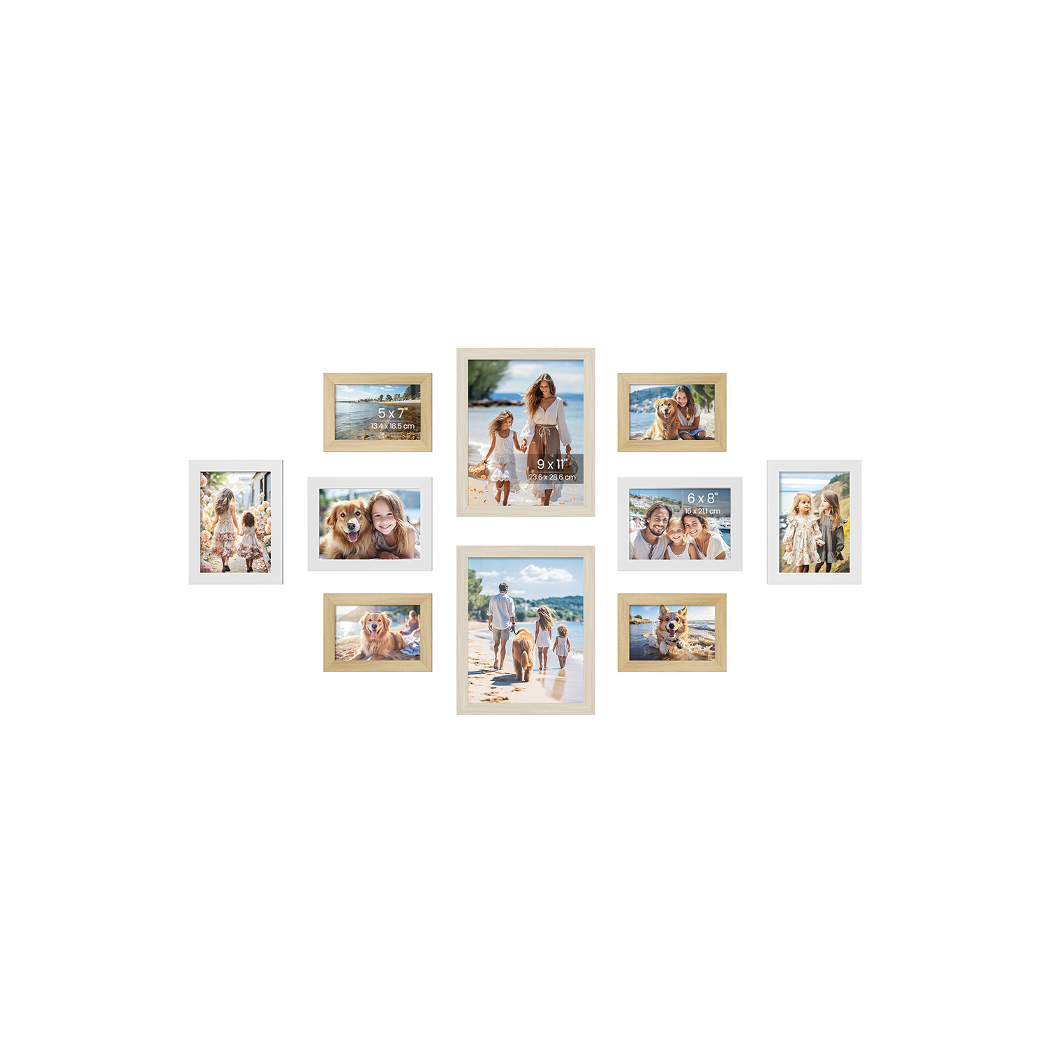 Picture Frames - ARCTA Set of 10 Plastic Front - Heather Greige - Indigo Home