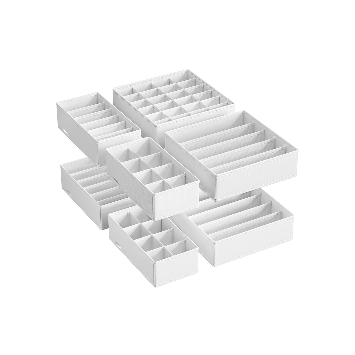 Underwear Organizer - VELON Foldable Drawer Organizers Set of 8 - White - Indigo Home