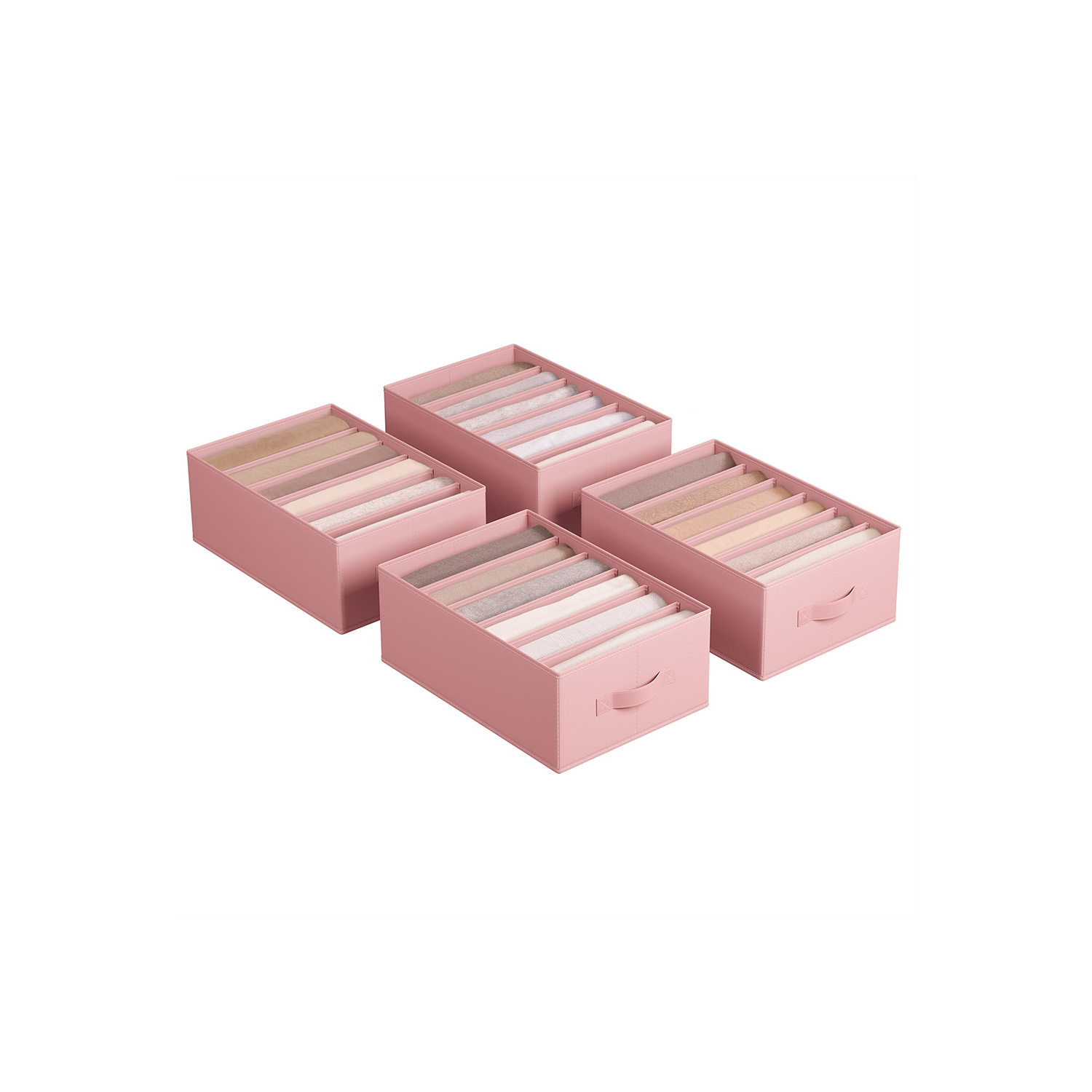 Drawer Organisers - VELON Set of 4 6 Compartment Jelly Pink - Indigo Home
