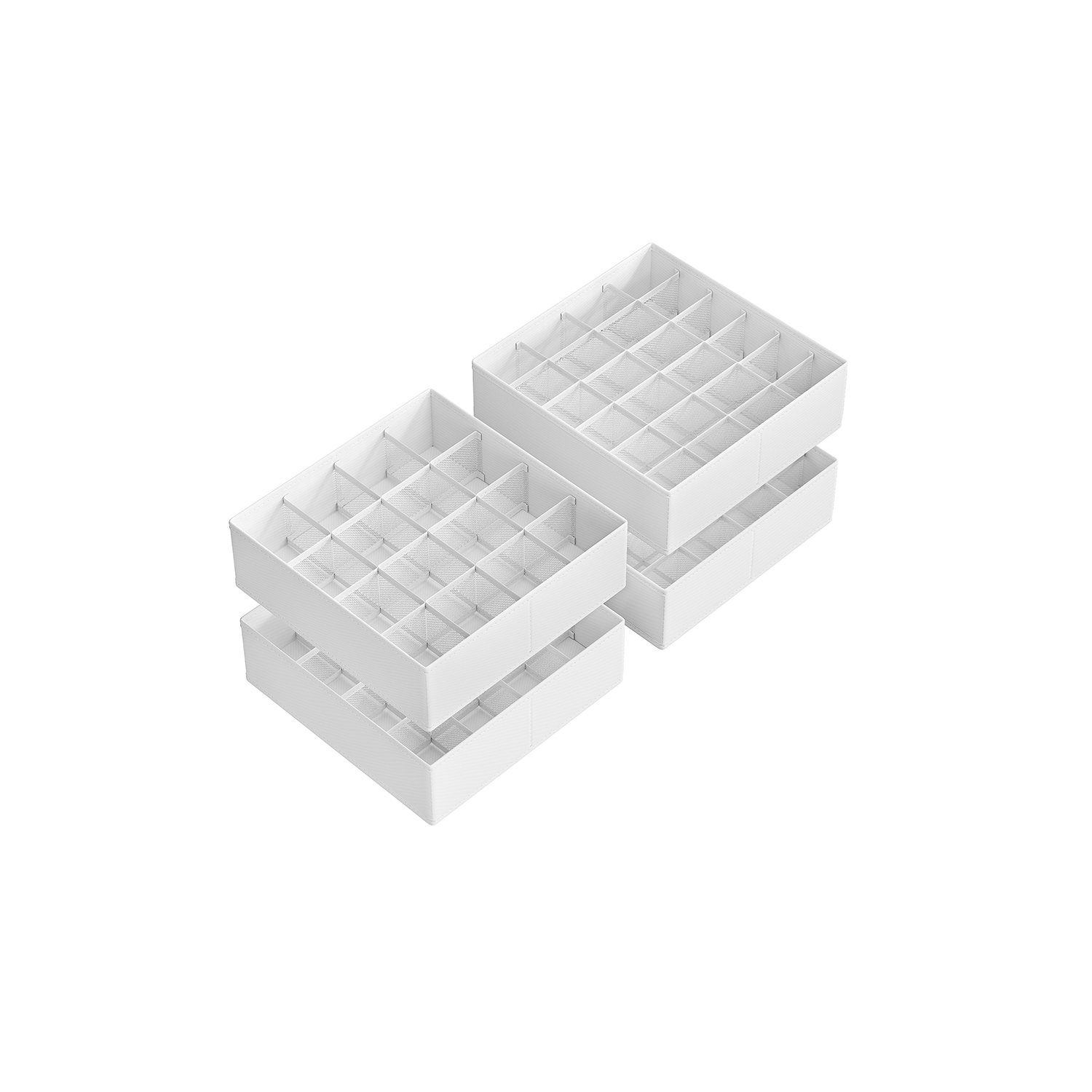 Drawer Organisers - VELON Set of 4 80 Compartment - White - Indigo Home