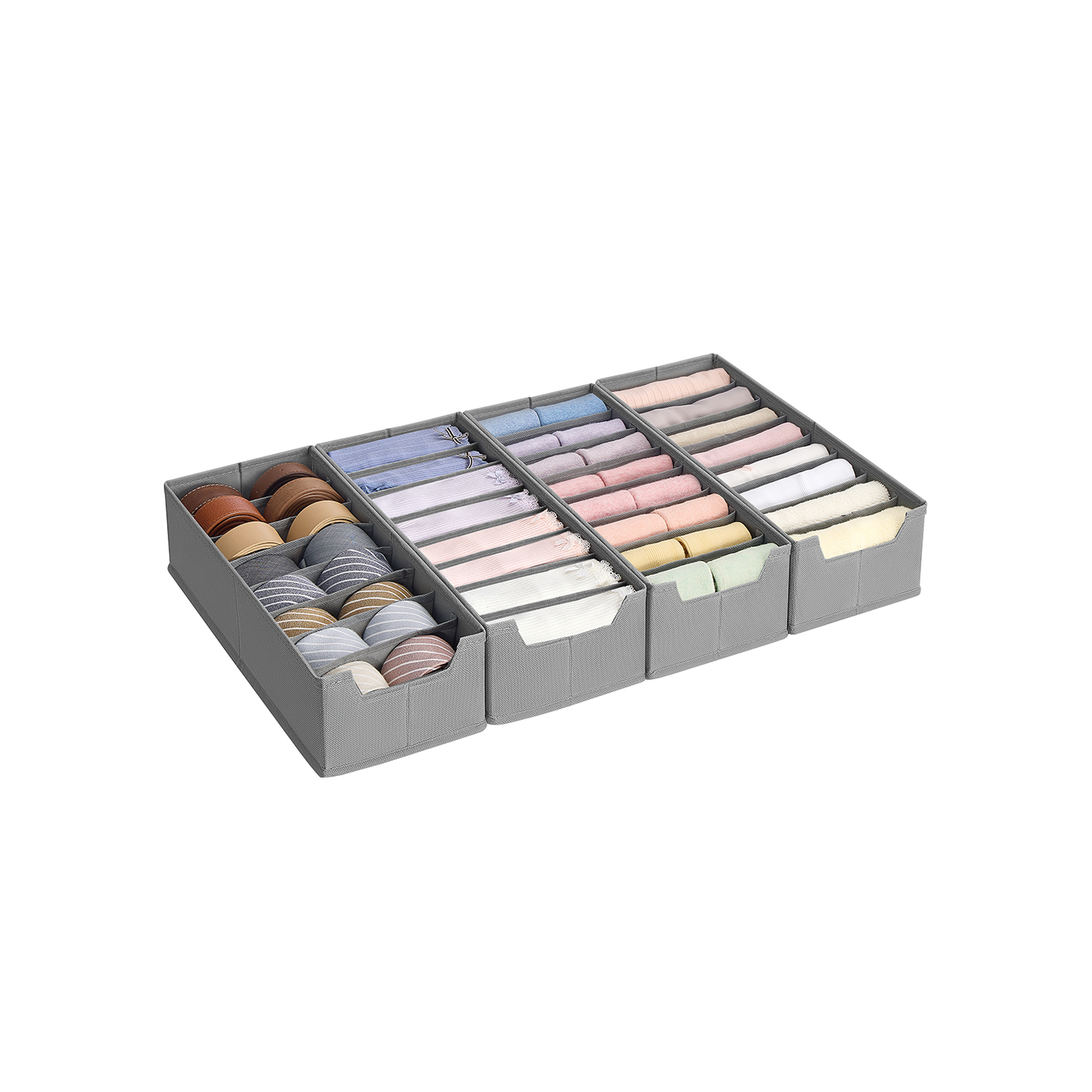Drawer Organisers - VELON Foldable Set with Dividers 40cm - Dove Grey - Indigo Home