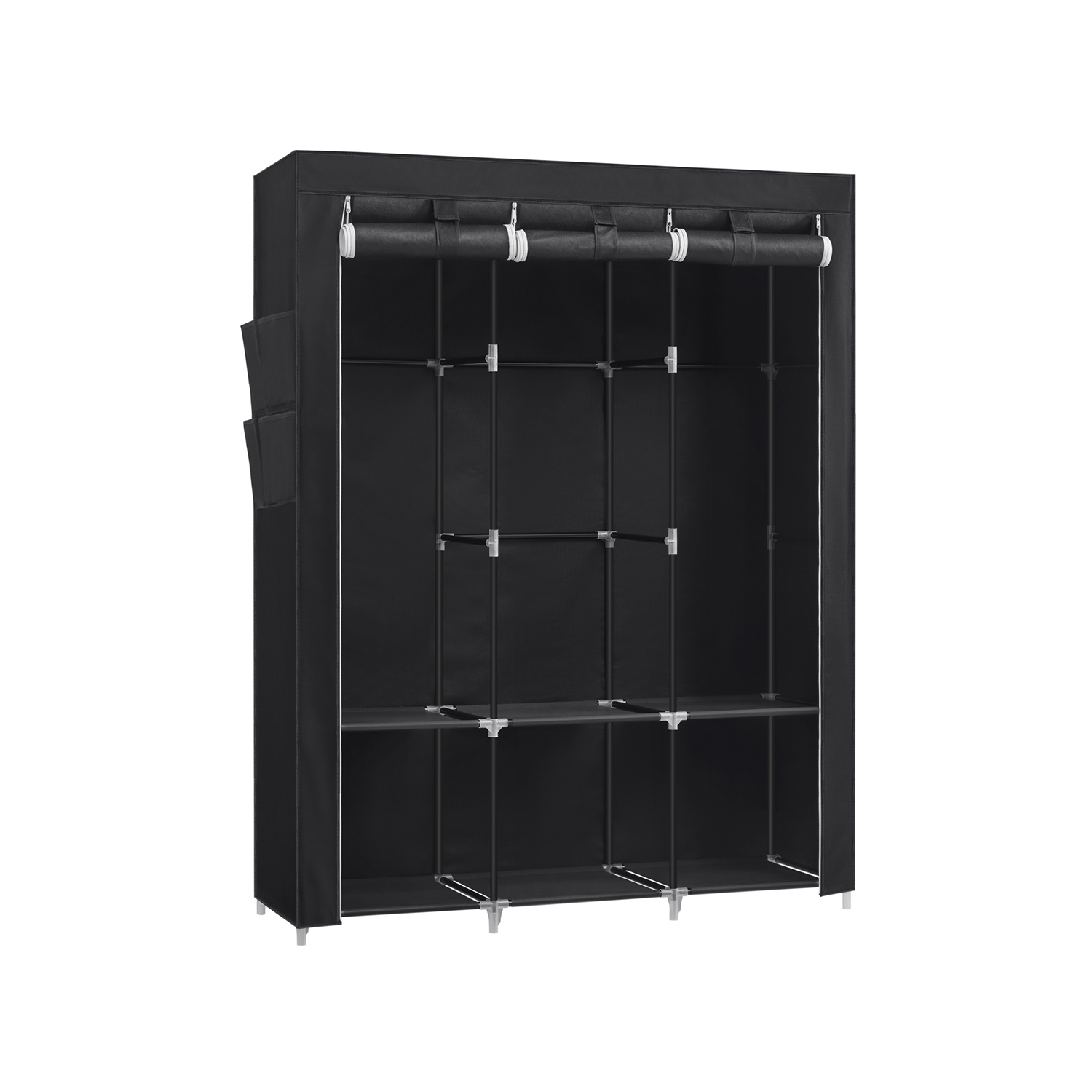 Portable Wardrobe with 3 Hanging Rails - Indigo Home