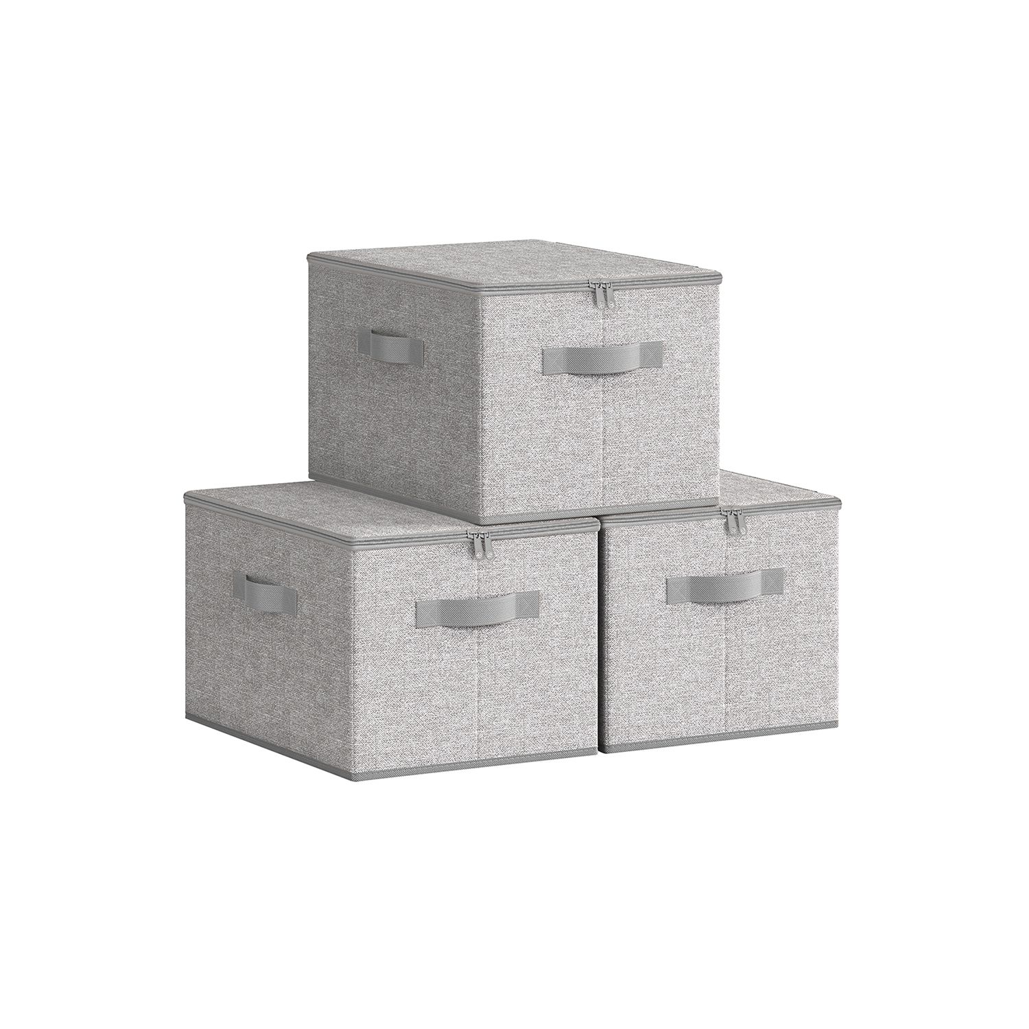 Storage Baskets - MARVAS Set of 3 with Lid - Dove Grey - Indigo Home