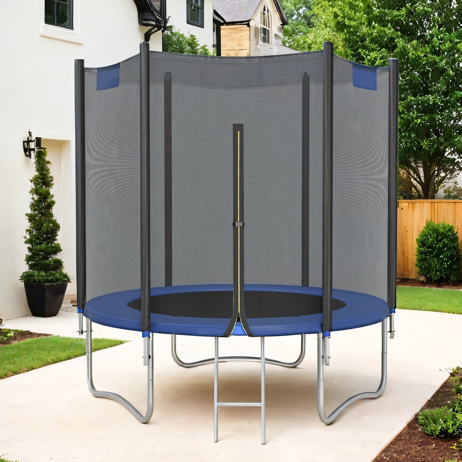 Trampoline Pad - LUSNOS 8 ft Safety Spring Cover - Blue - Indigo Home