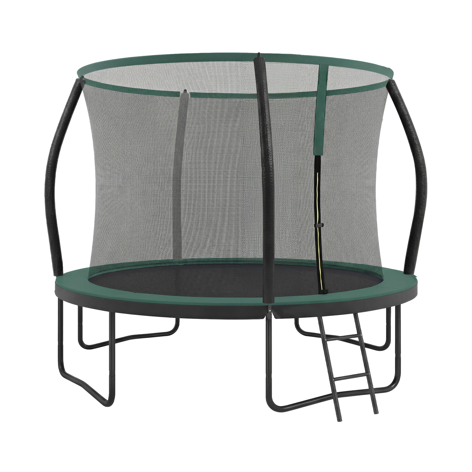 TAKOPY 12 ft Kids Outdoor Trampoline with Safety Net - Black and Green - Indigo Home