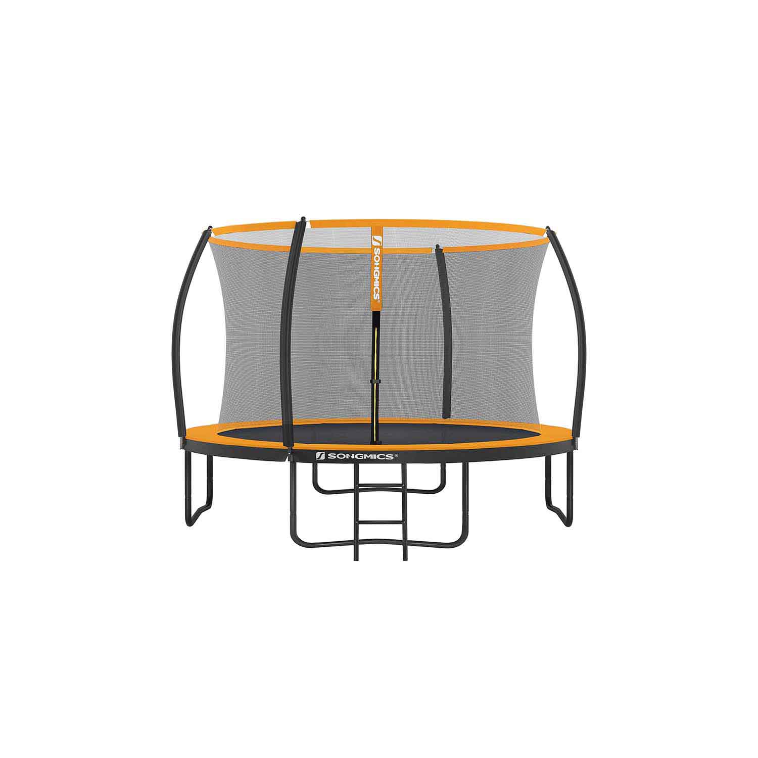 Kids Trampoline - LUSNOS 12 ft with Safety Net - Orange - Indigo Home
