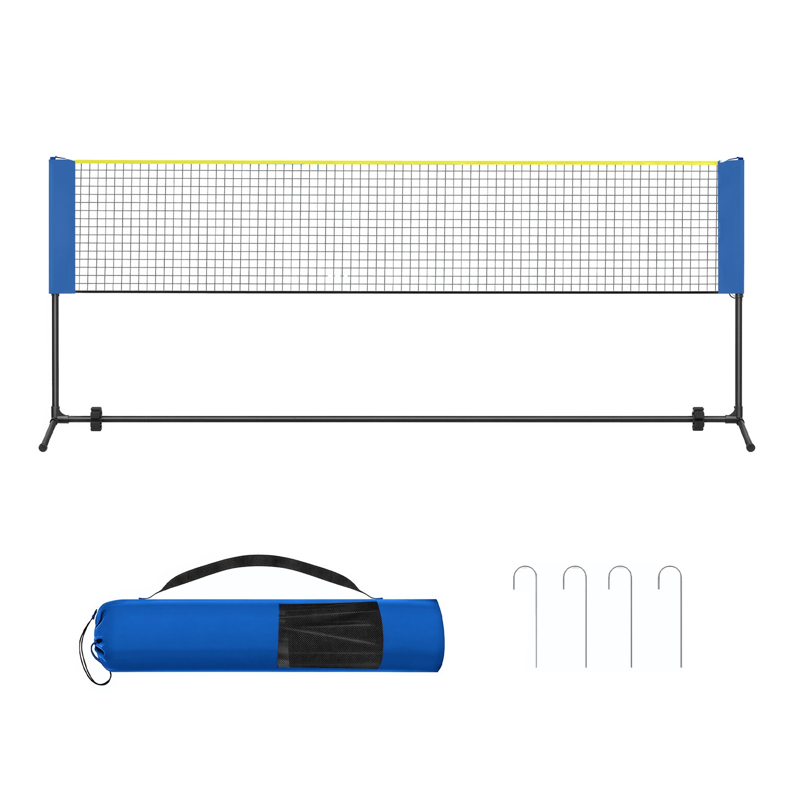 TEFORA Height Adjustable Sports Net 5 m - Blue and Yellow - Indigo Home